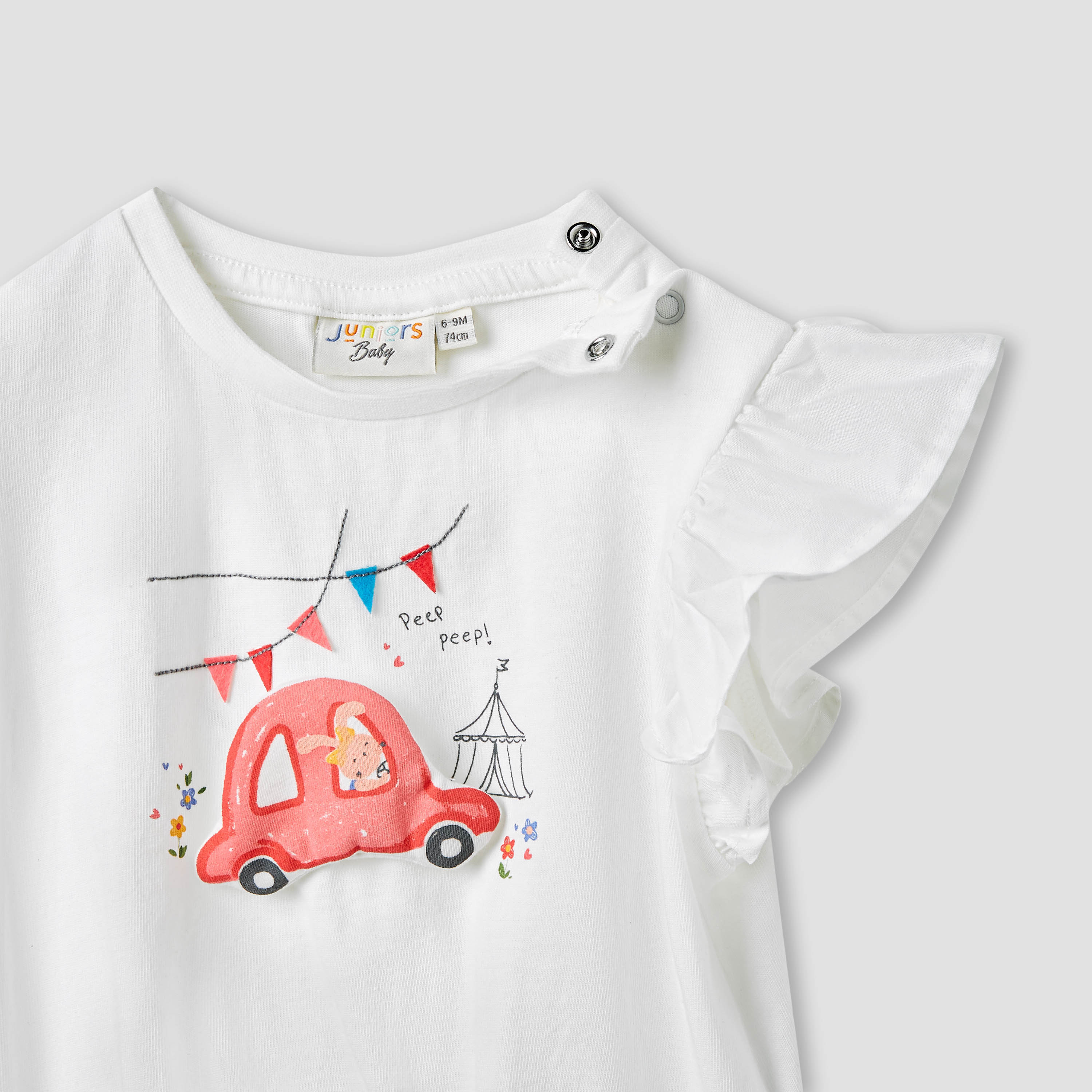 Juniors Printed T-shirt and Shorts with Headband-baby-girls-clothing-setsandcoords-image-4