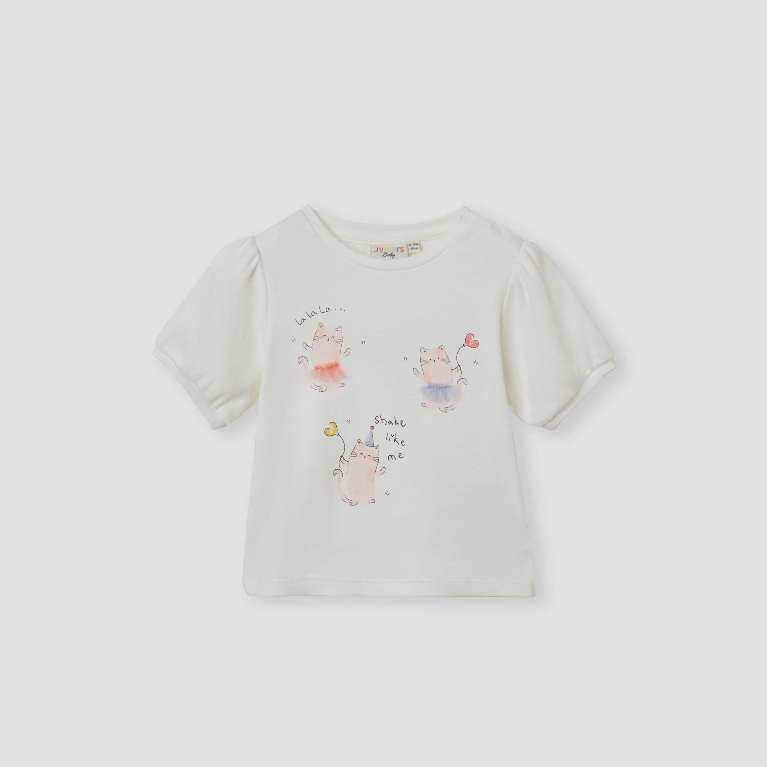 Juniors Cat Print Top with Crew Neck and Headband Set-baby-girls-clothing-setsandcoords-image-3