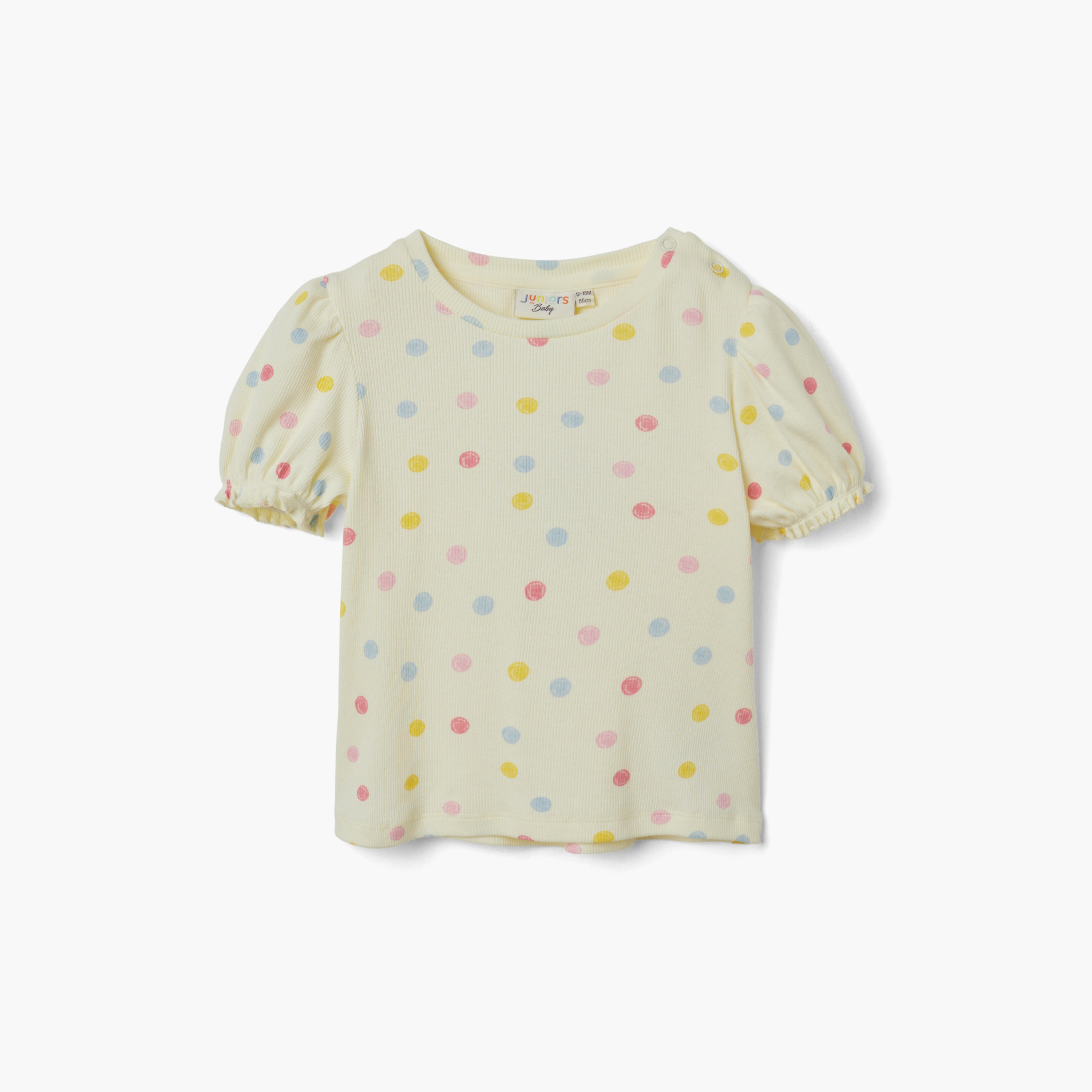 Juniors Bunny Applique Dungaree and Polka Dot Print T-shirt Set-baby-girls-clothing-setsandcoords-image-2