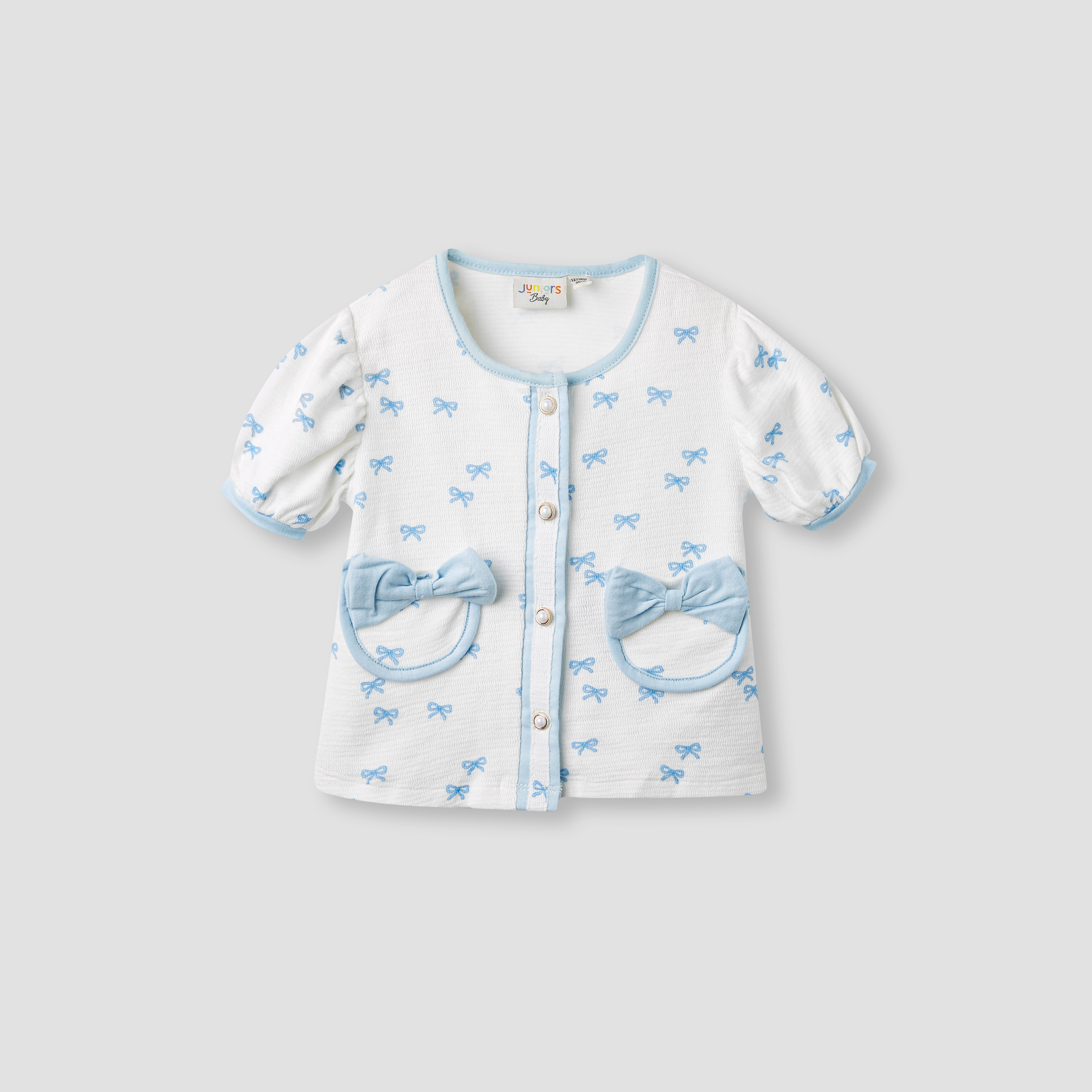 Juniors Bow Print Shirt with Skirt and Headband-baby-girls-clothing-setsandcoords-image-2