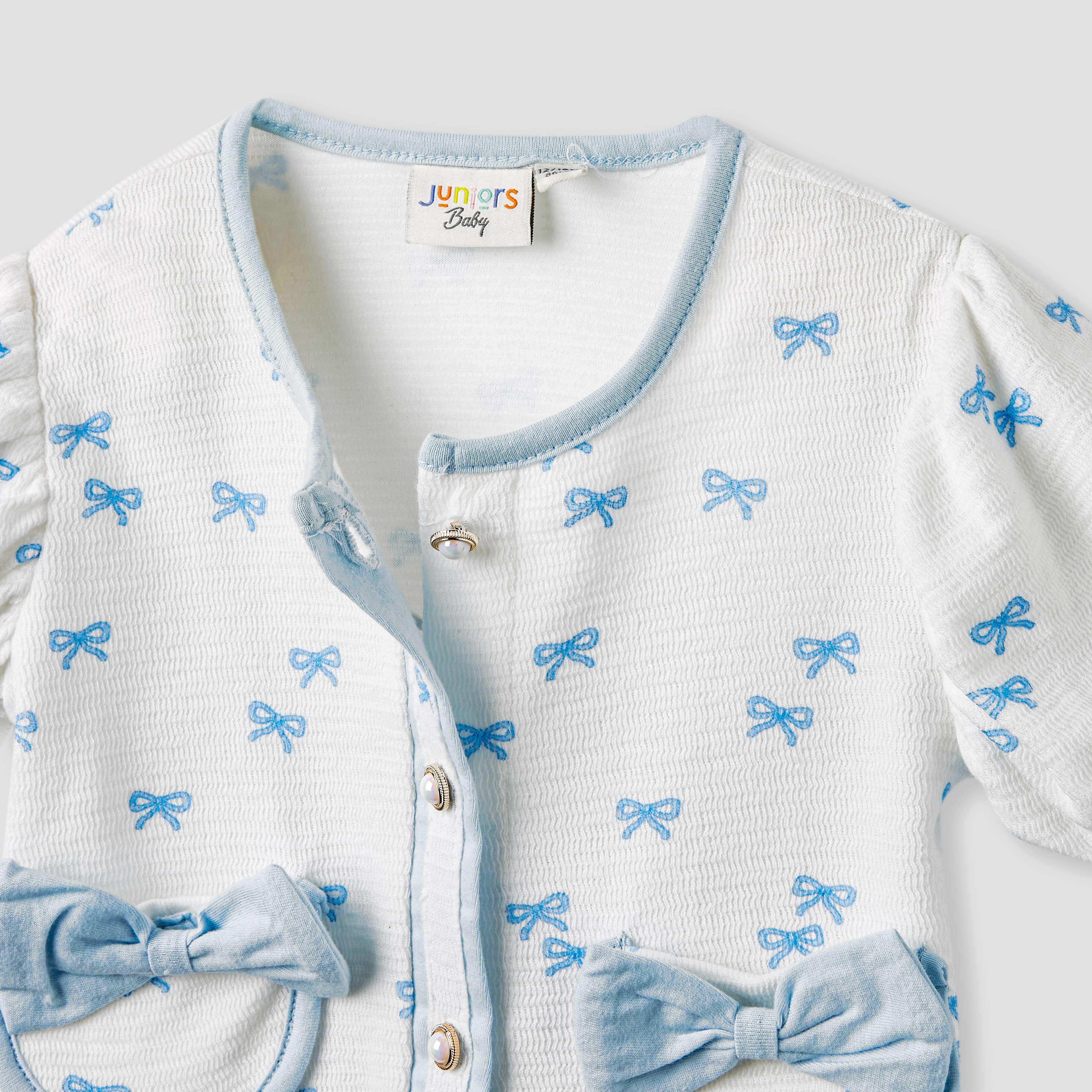 Juniors Bow Print Shirt with Skirt and Headband-baby-girls-clothing-setsandcoords-image-5