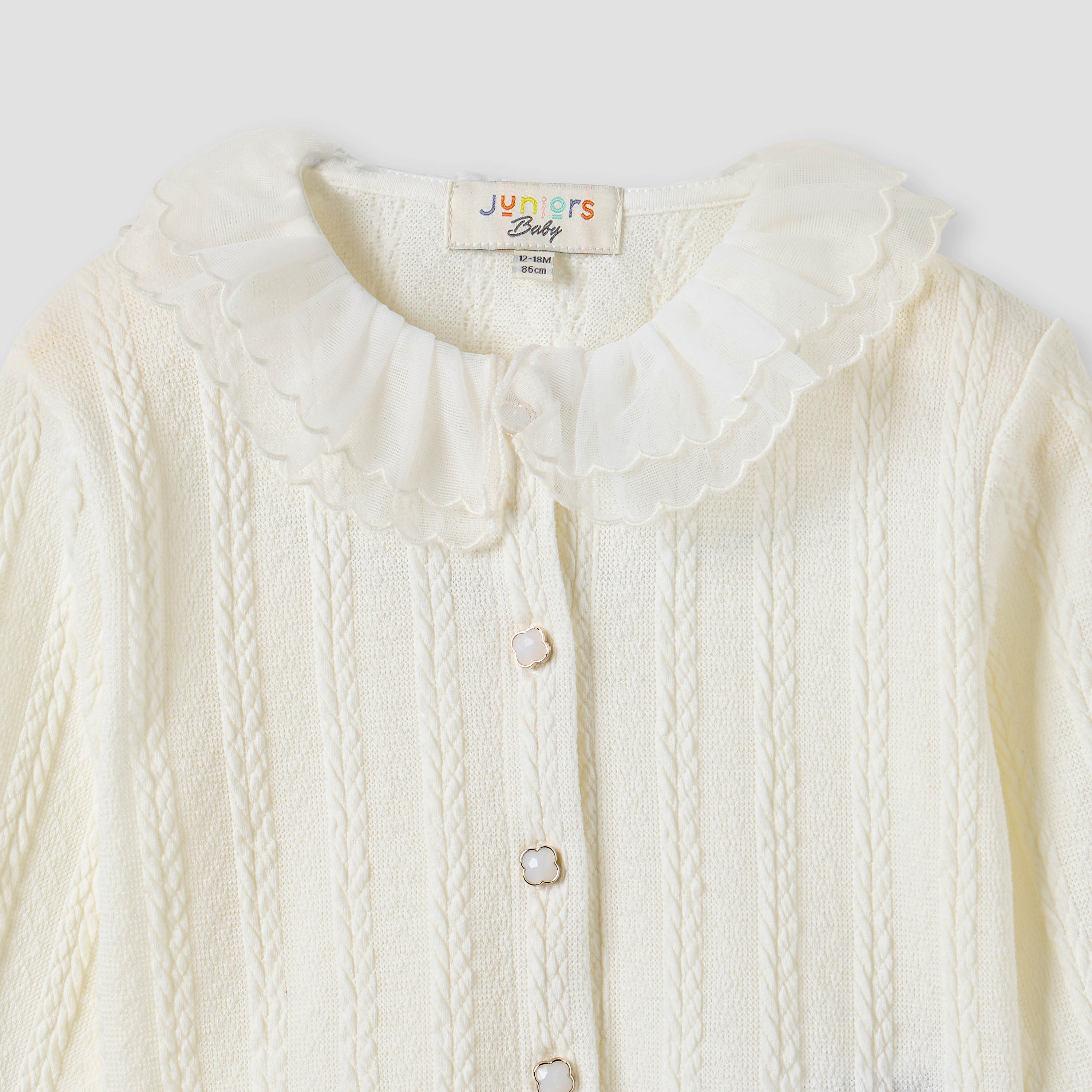 Juniors Textured Button Through Top and Pants Set-baby-girls-clothing-setsandcoords-image-4