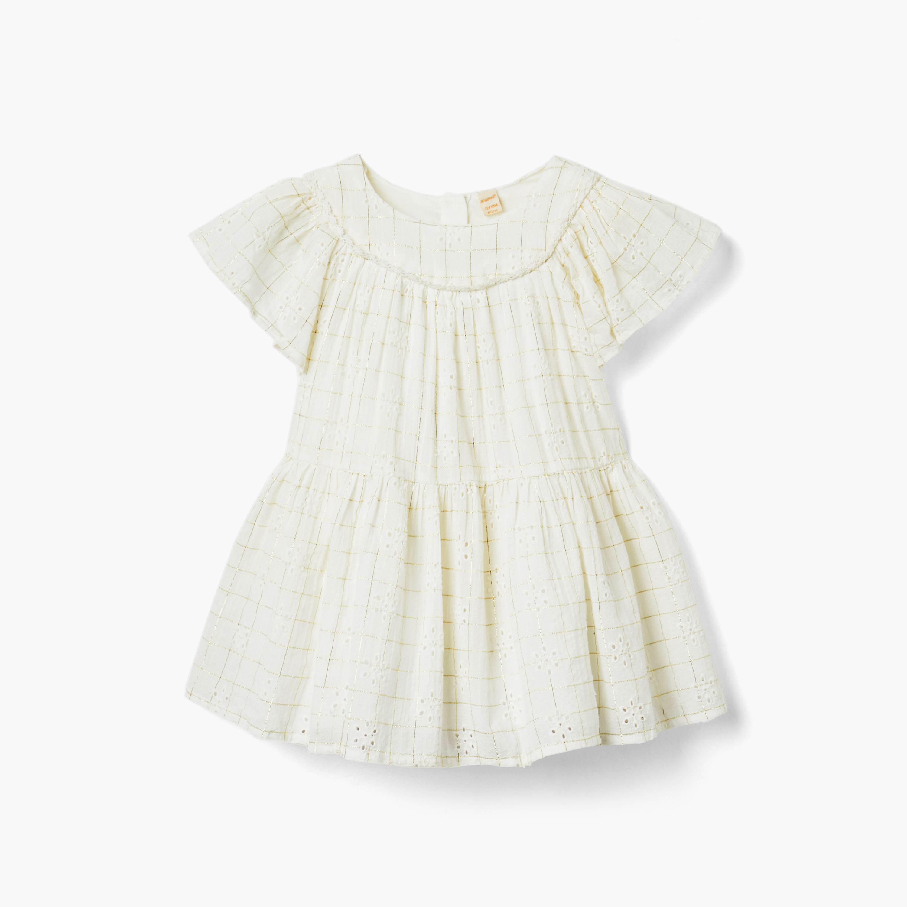 فستان متعدد الطبقات كاروهات بأكمام رفرف مع سروال بلومرز من جيجلز-baby-girls-clothing-dressesandjumpsuits-image-2