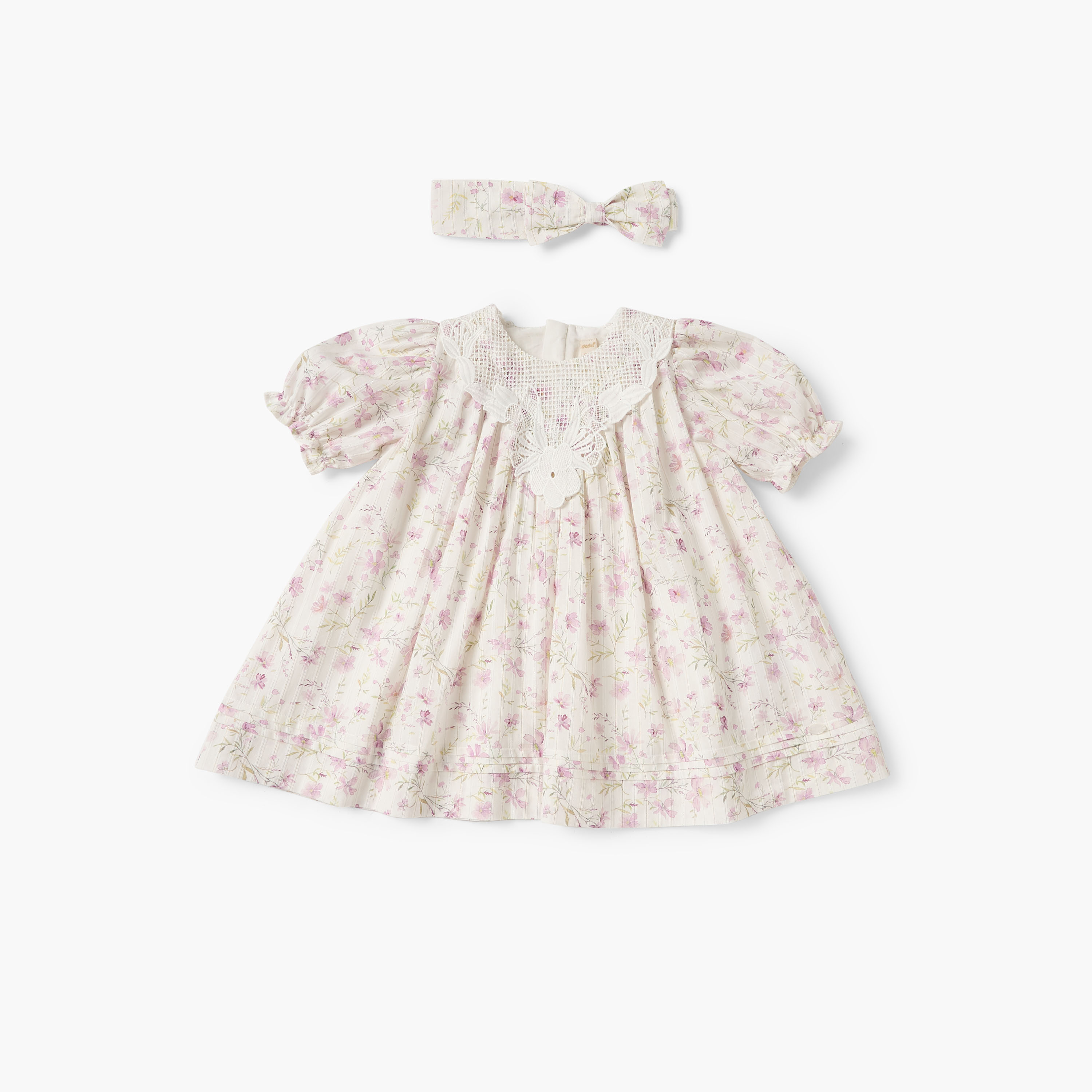 فستان بطبعات زهور مع ربطة رأس من جيجلز-baby-girls-clothing-dressesandjumpsuits-image-1