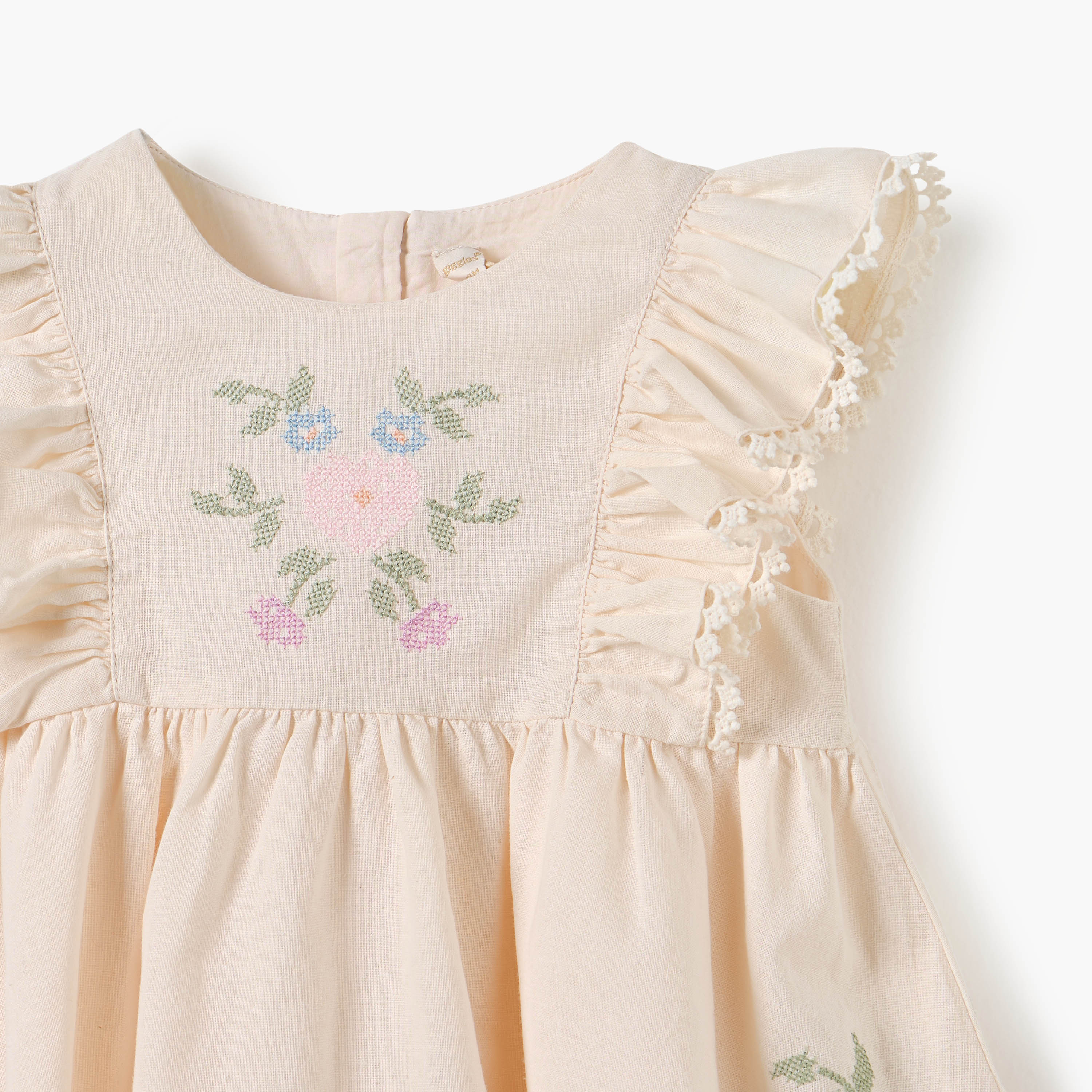 فستان مطرز بأكمام كشكش وقبعة من جيجلز-baby-girls-clothing-dressesandjumpsuits-image-4