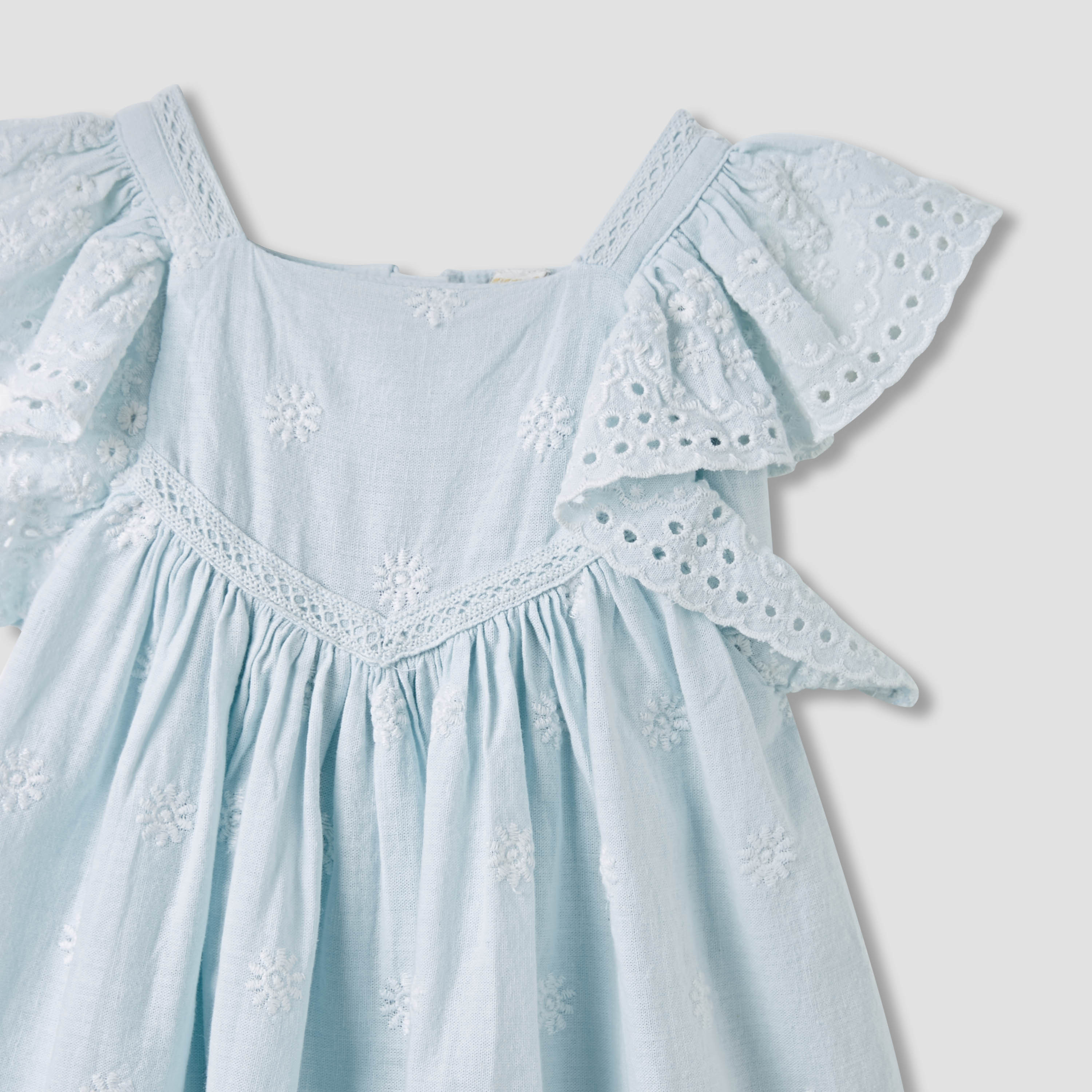 فستان إيه لاين بياقة مربعة وتفاصيل كشكش من جيجلز-baby-girls-clothing-dressesandjumpsuits-image-3