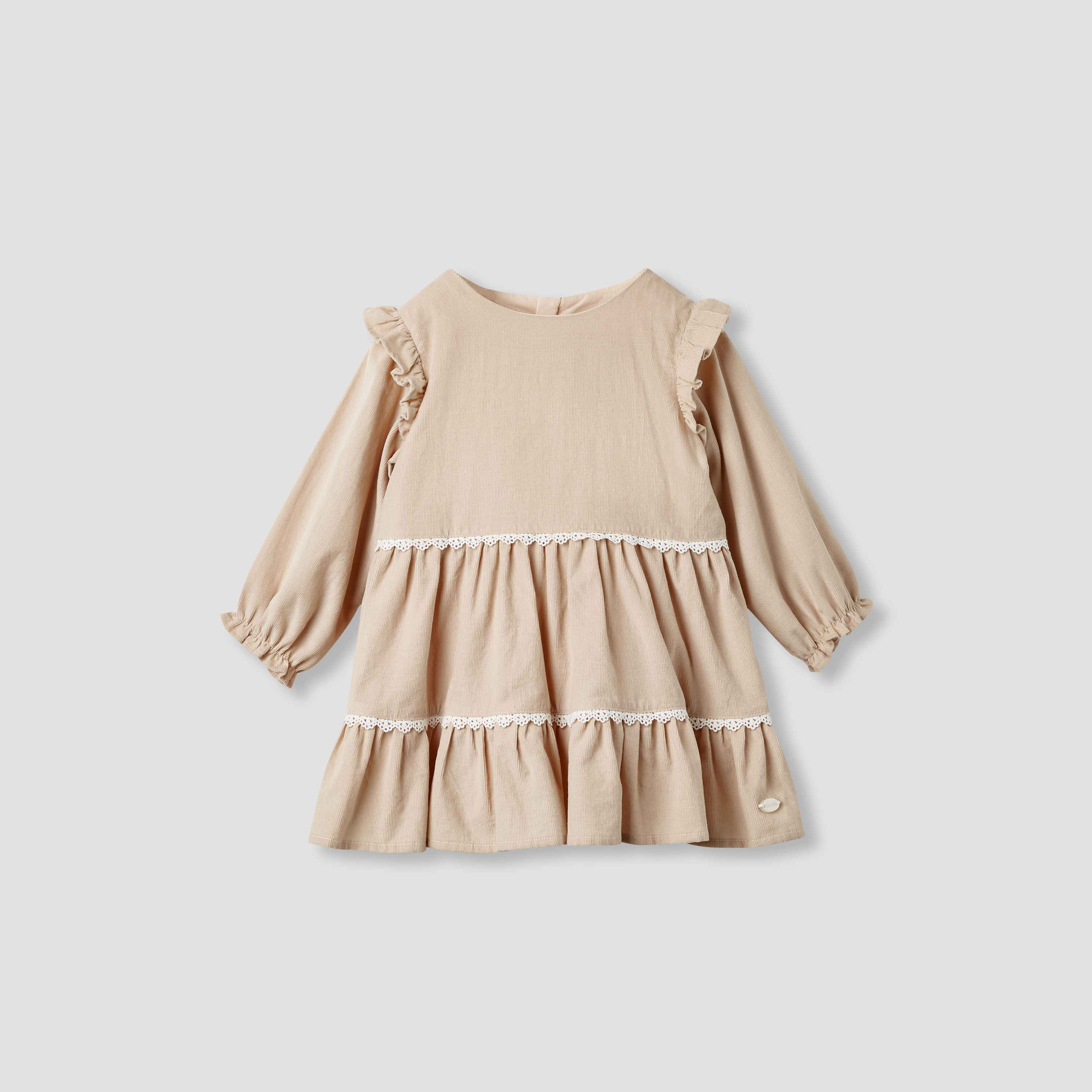 Giggles Embroidered Tiered Dress with Sweater and Stockings-baby-girls-clothing-winterwear-dresses-image-3