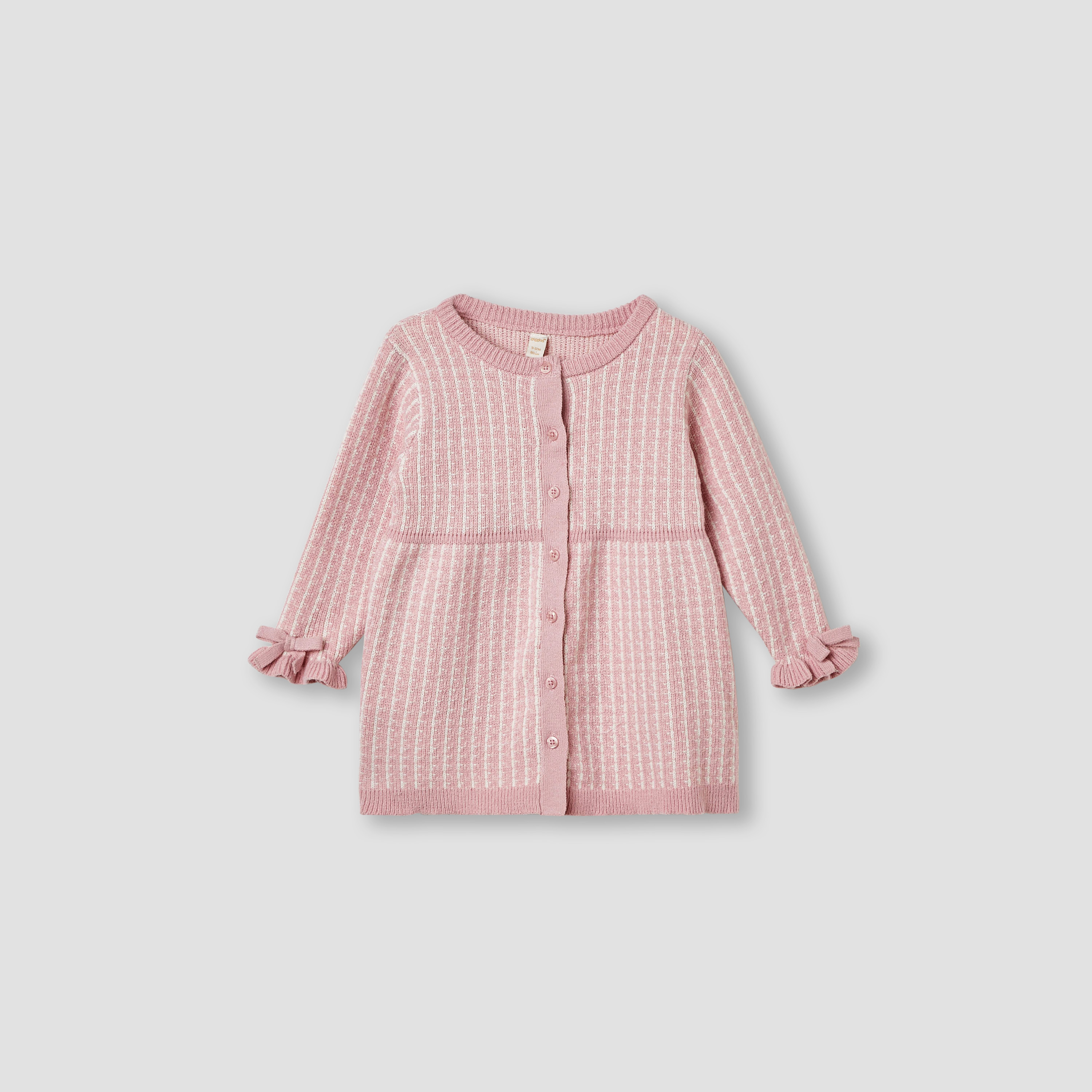 Giggles Textured Dress with Shrug and Tights-baby-girls-clothing-winterwear-dresses-image-4