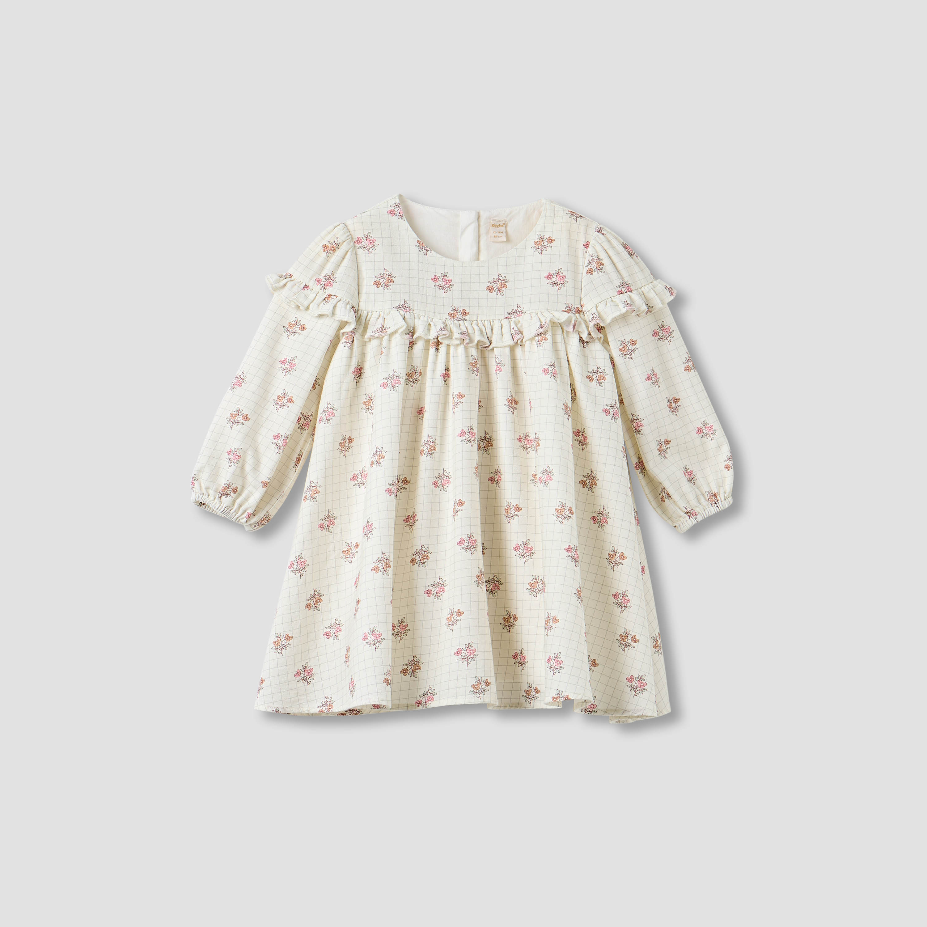 Giggles Floral Print Ruffle Dress and Tights Set-baby-girls-clothing-dressesandjumpsuits-image-2