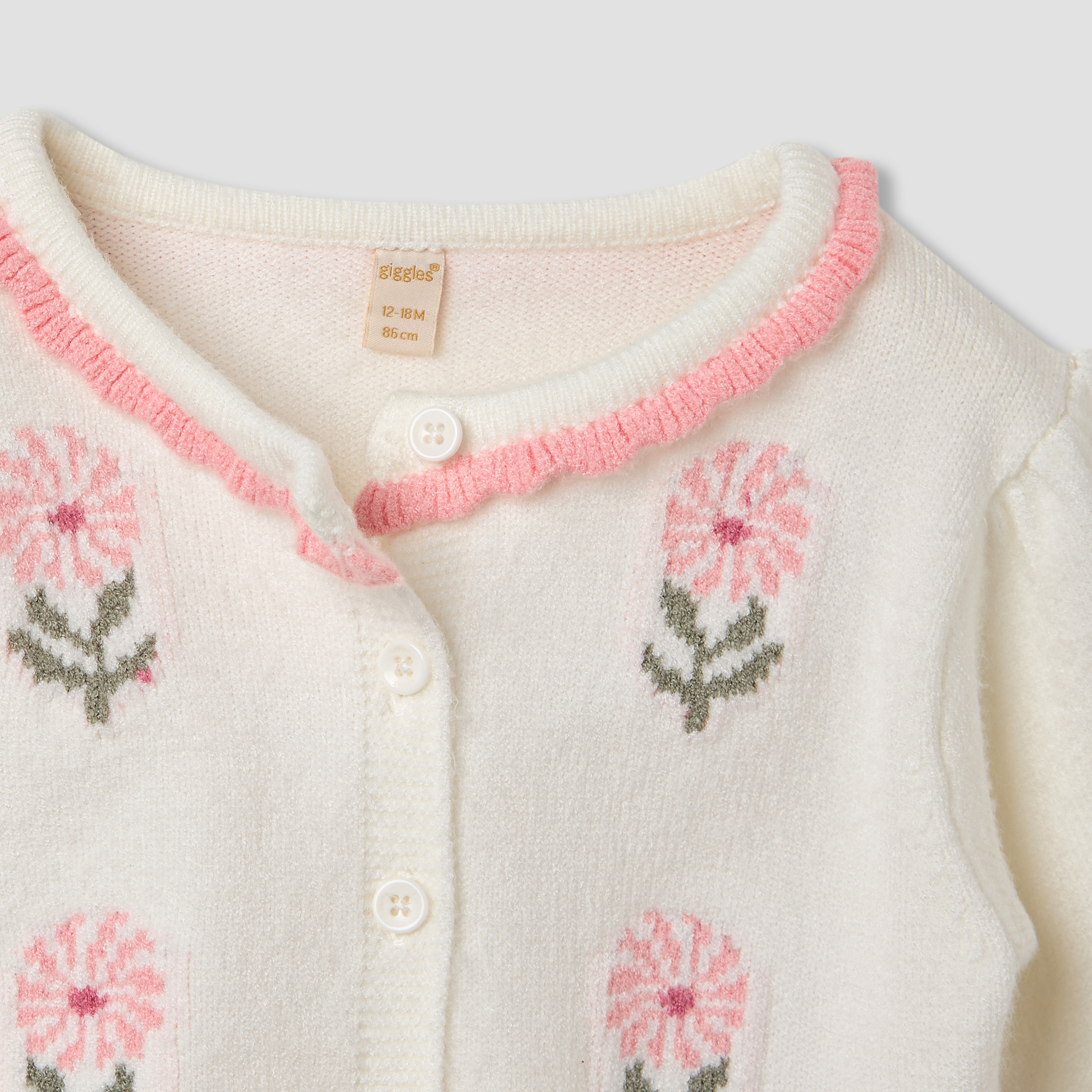 Giggles Floral Print Dress with Cardigan and Tights-baby-girls-clothing-winterwear-dresses-image-8