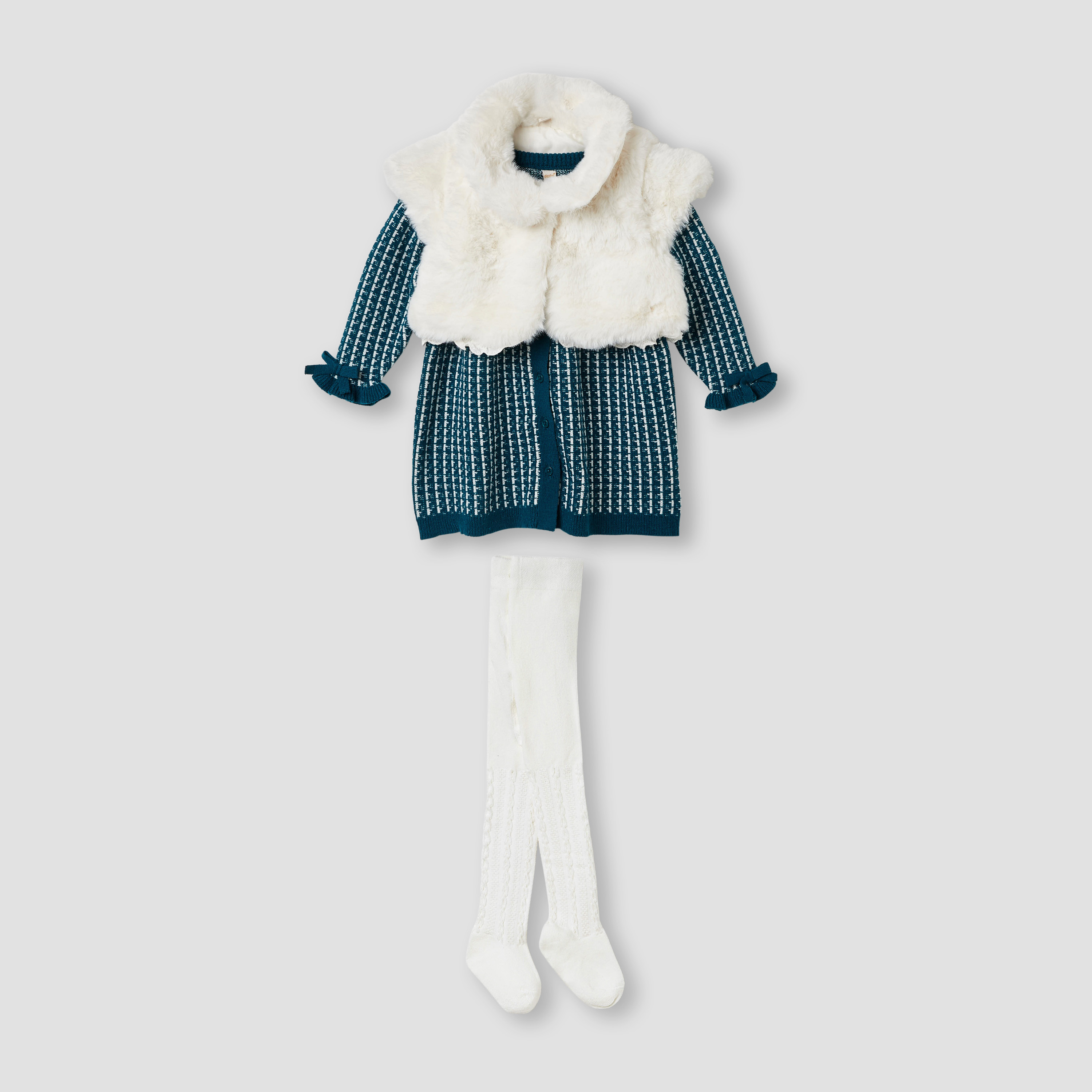 Giggles Textured Dress with Shrug and Tights-baby-girls-clothing-dressesandjumpsuits-image-2