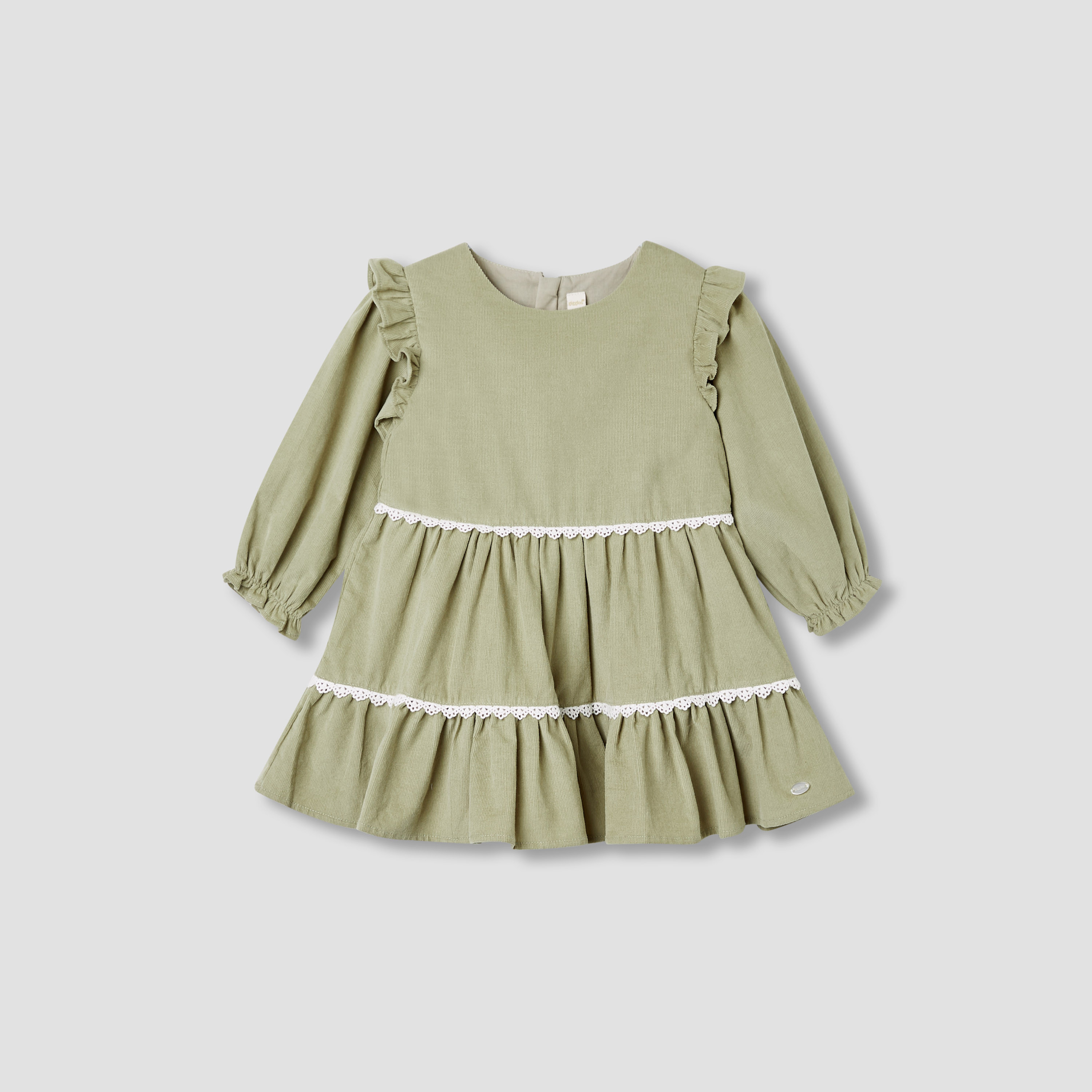 Giggles Embroidered Tiered Dress with Sweater and Stockings-baby-girls-clothing-winterwear-dresses-image-4