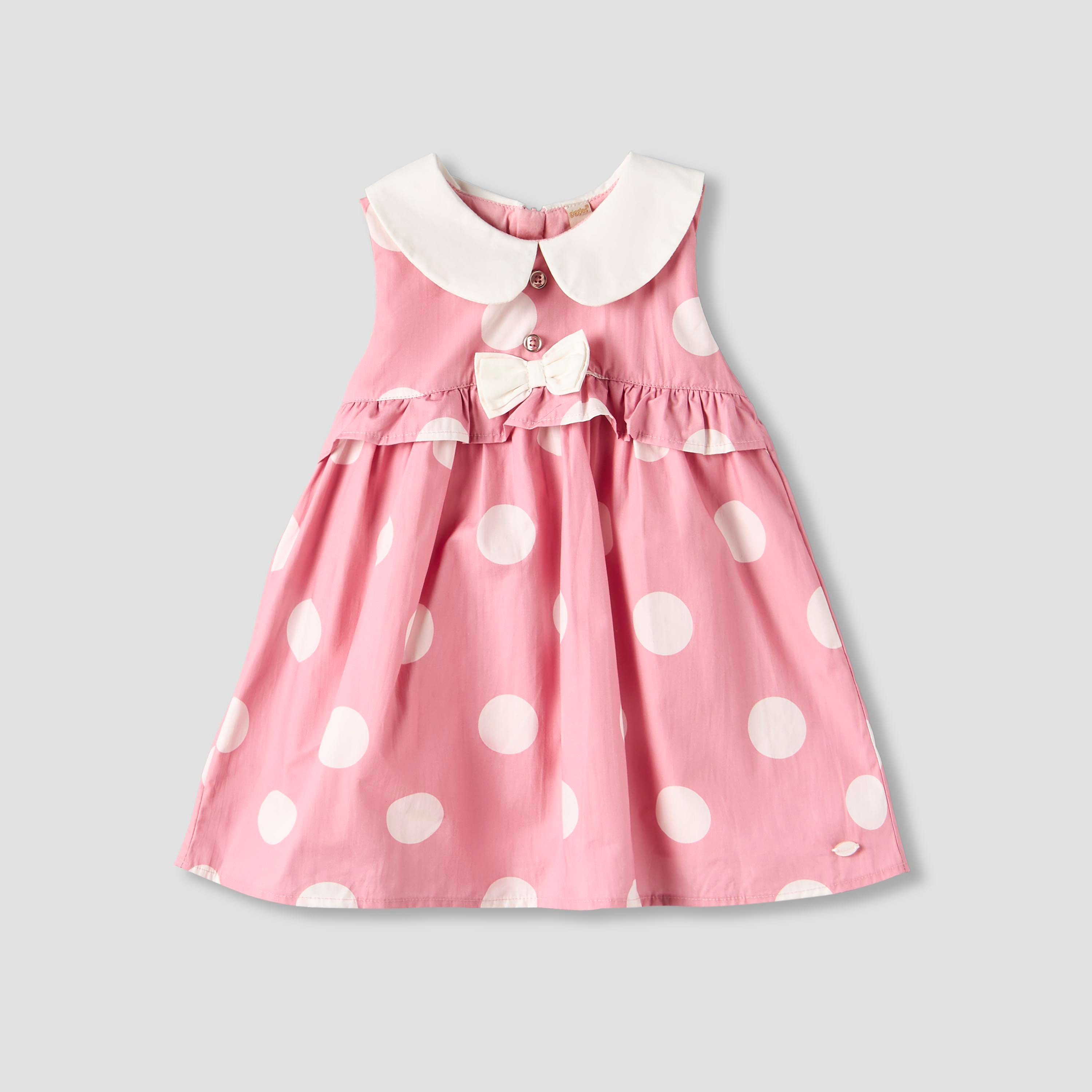 فستان إيه لاين دون أكمام بطبعات منقطة وياقة بيتر بان من جيجلز-baby-girls-clothing-dressesandjumpsuits-image-2