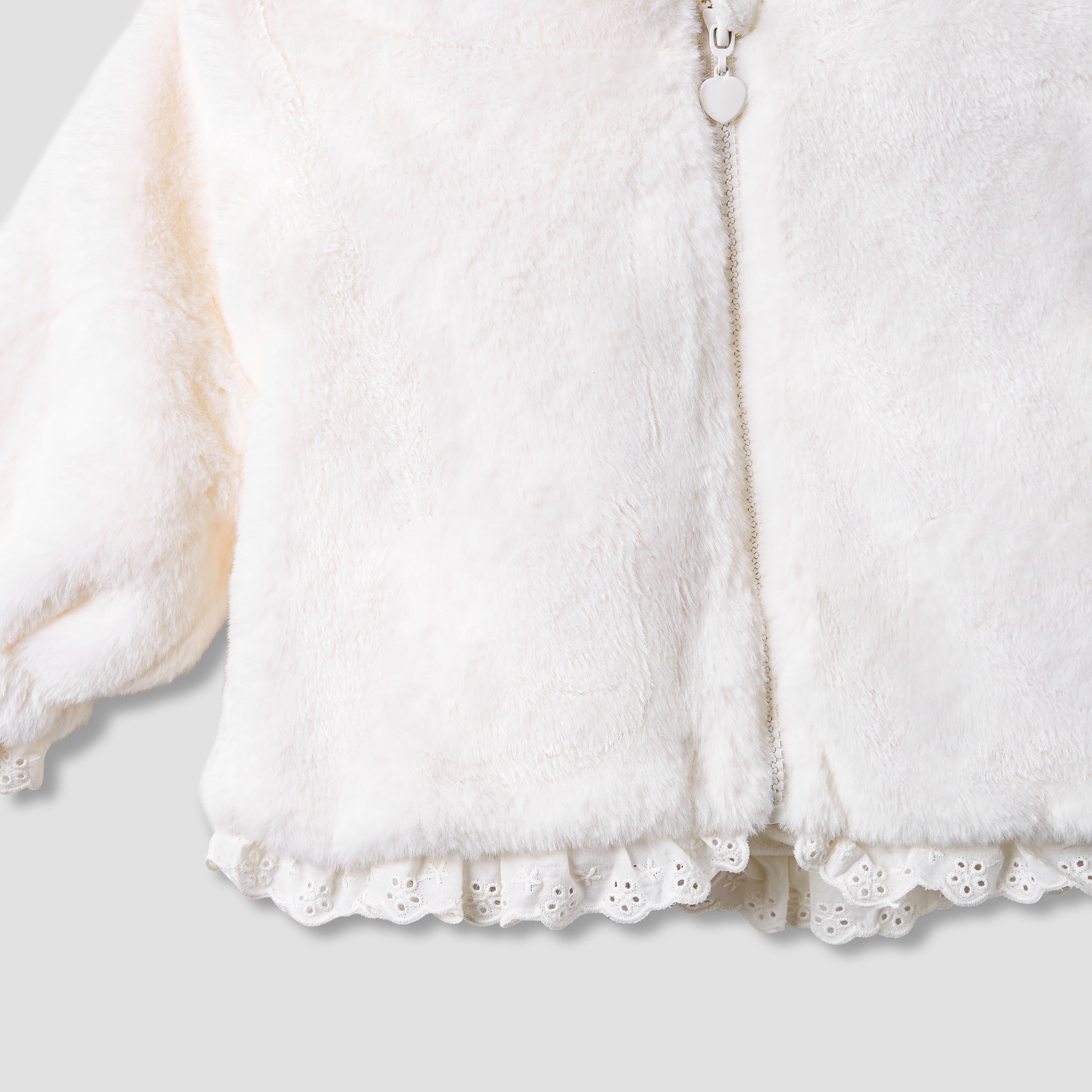 Giggles Faux Fur Hooded Zip Through Jacket with Schiffli Detail-baby-girls-clothing-winterwear-jacketsandcoats-image-4