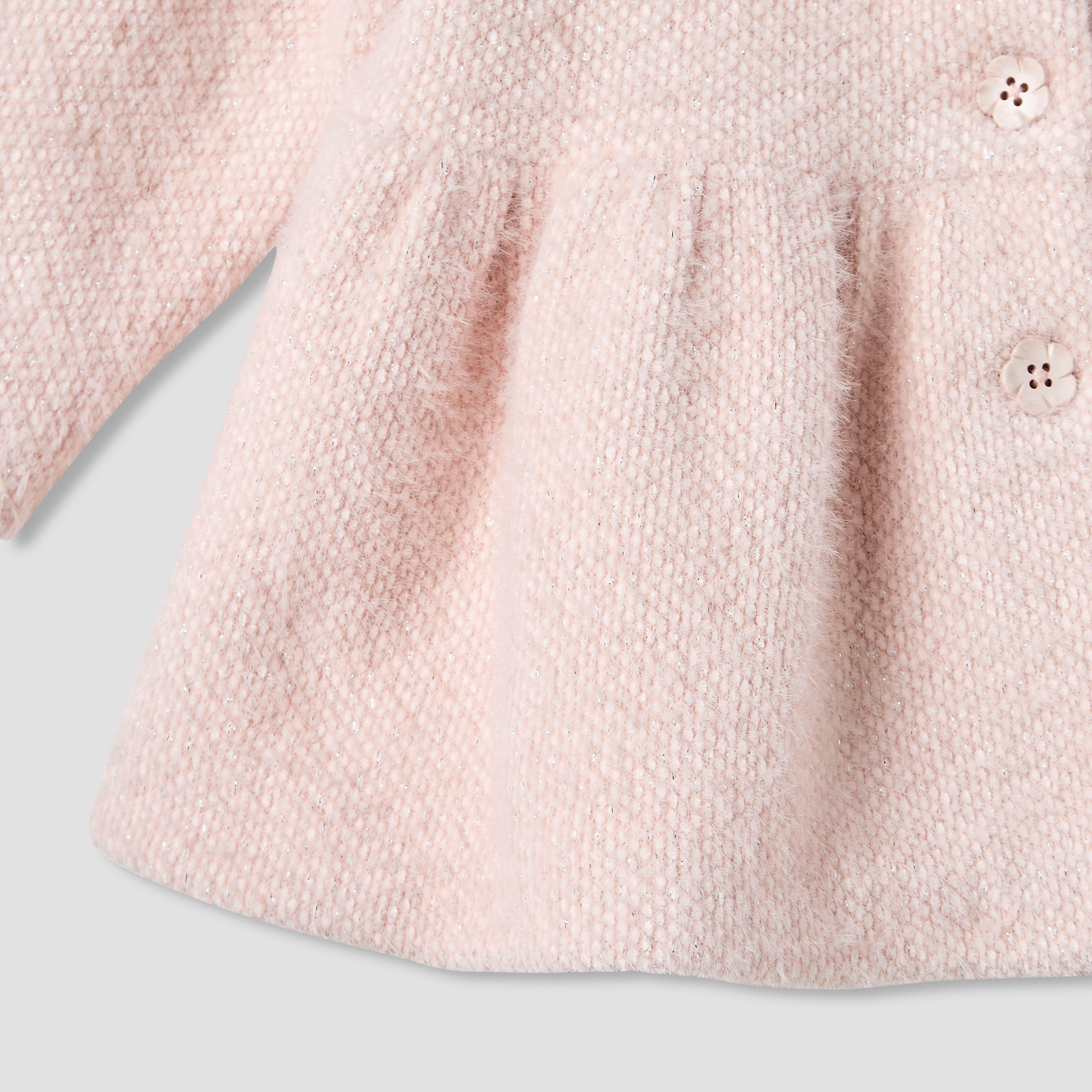 معطف بياقة فرو صناعي وفيونكة من جيجلز-baby-girls-clothing-winterwear-jacketsandcoats-image-4