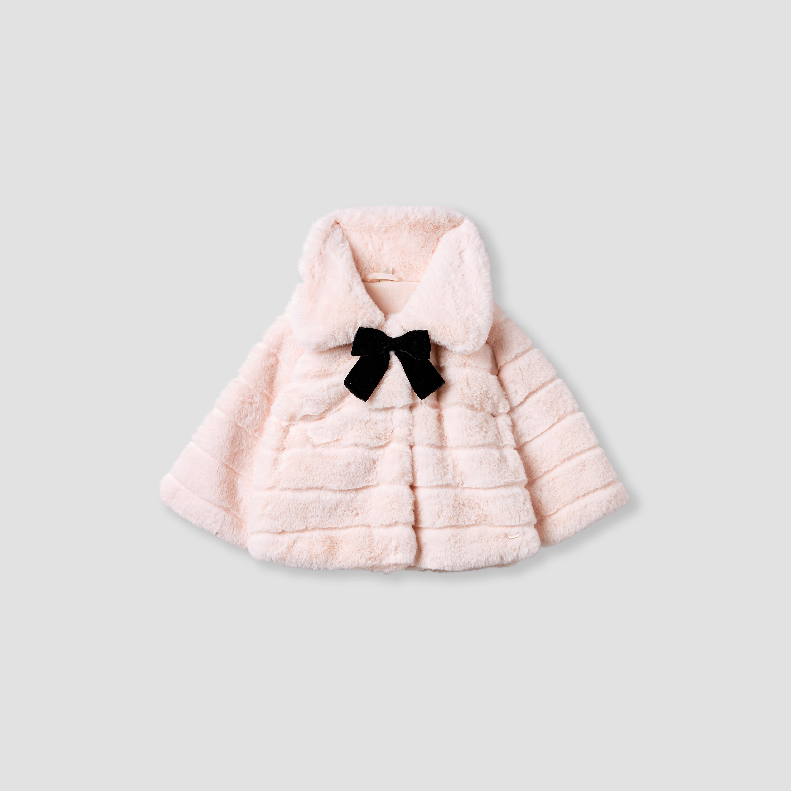 Giggles Bow Accent Plush Jacket with Long Sleeves-baby-girls-clothing-jacketsandcoats-image-1
