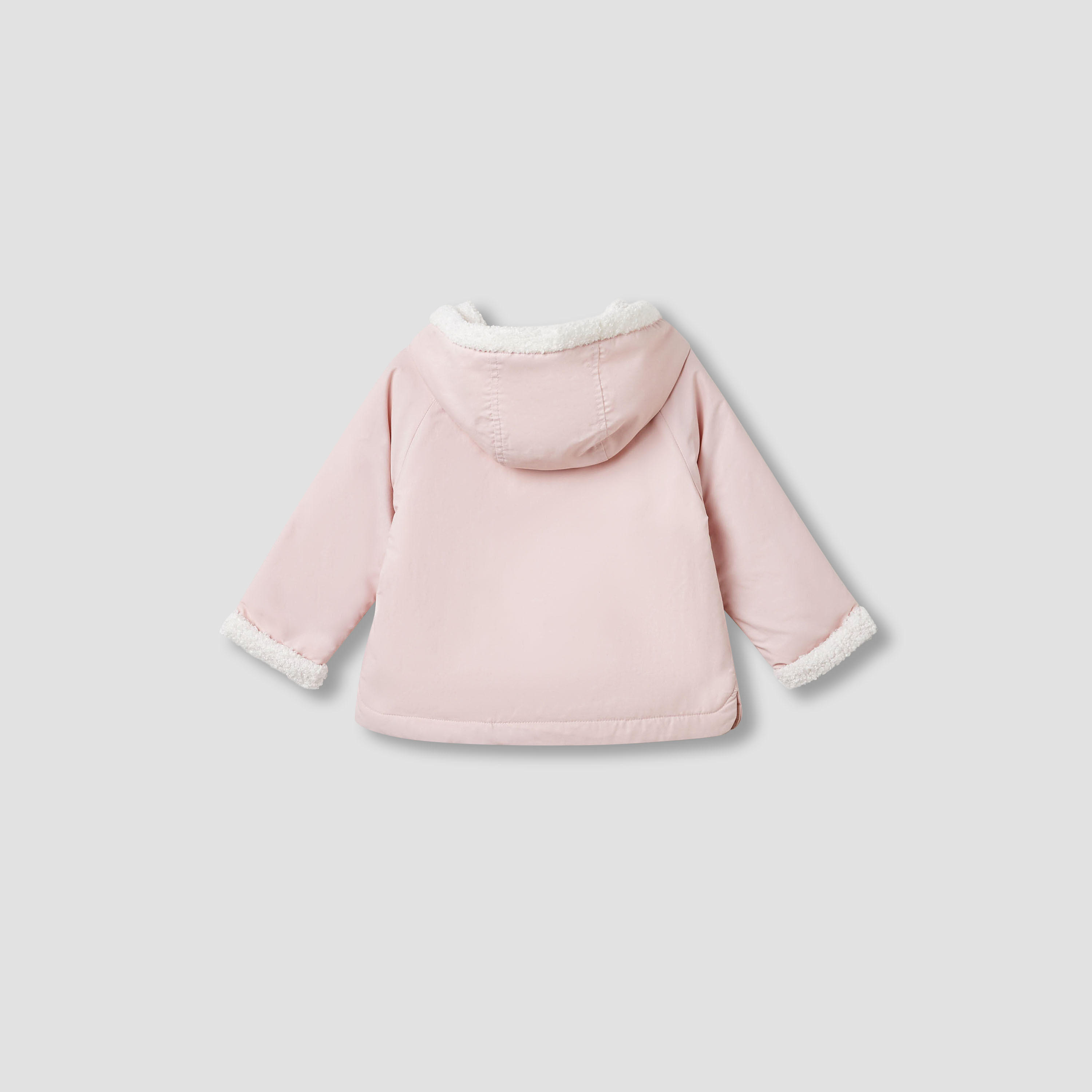 Giggles Solid Hooded Jacket with Toggle Closure and Long Sleeves-baby-girls-clothing-jacketsandcoats-image-2
