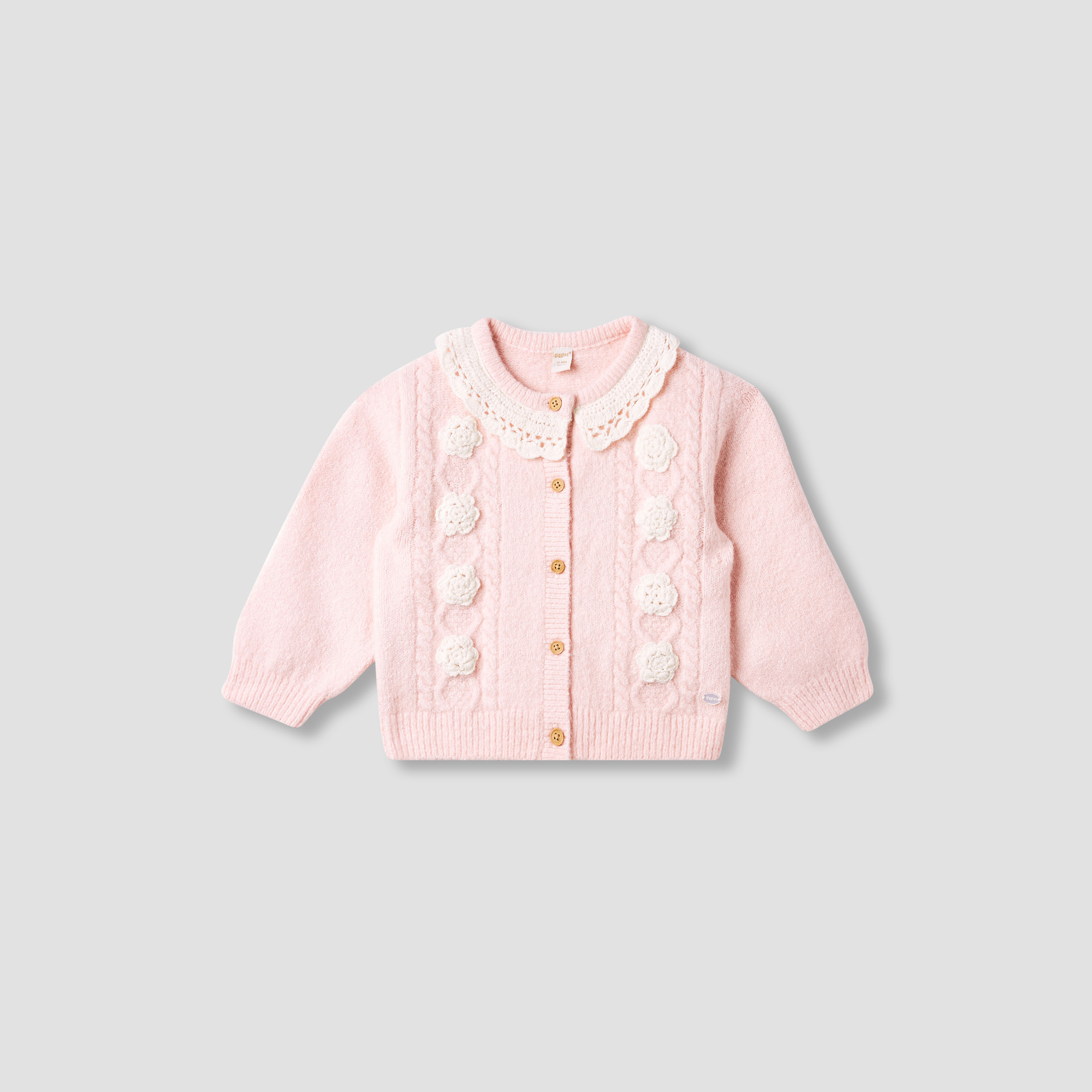 كارديجان بتفاصيل كروشيه وأكمام طويلة من جيجلز-baby-girls-clothing-jumpersandcardigans-image-4