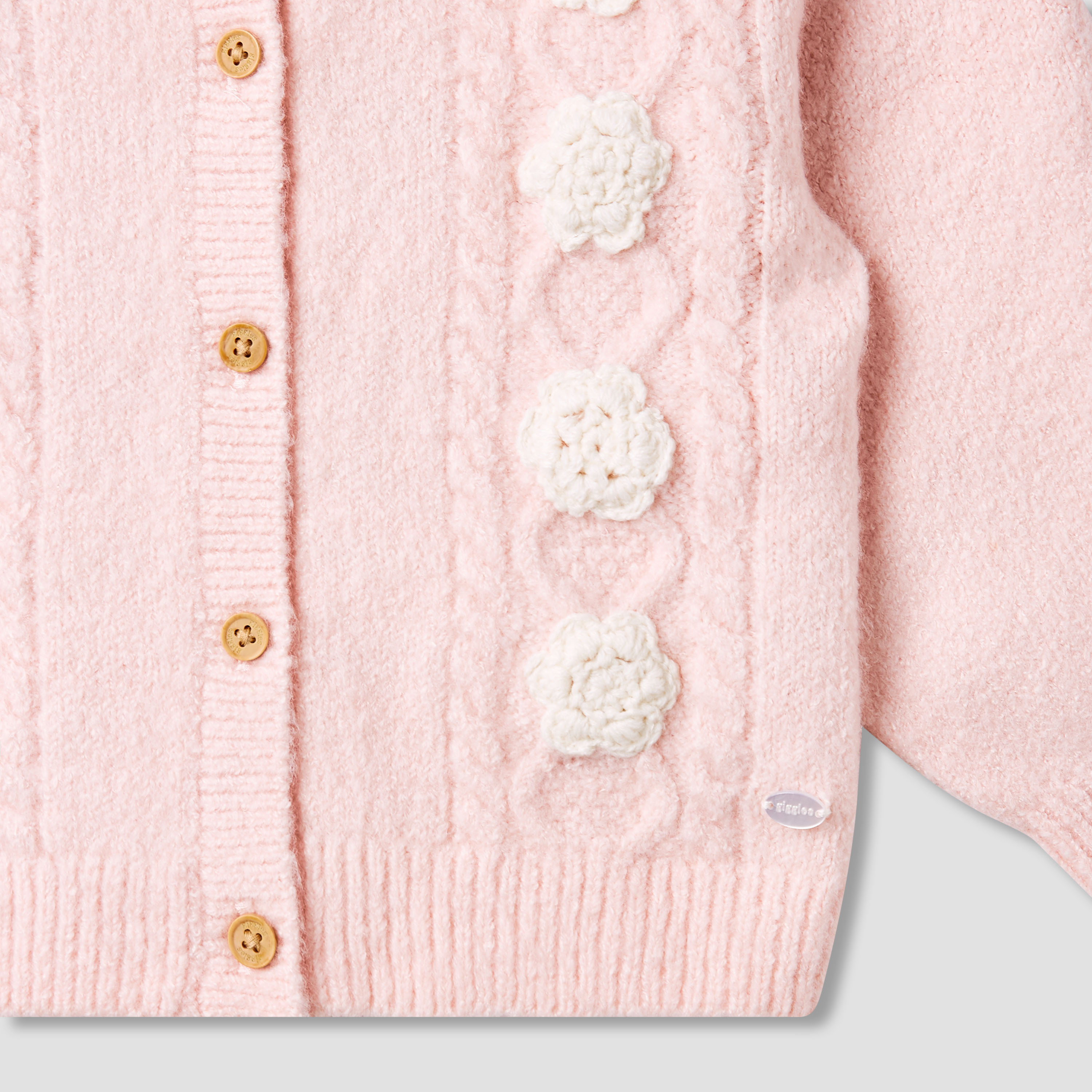 كارديجان بتفاصيل كروشيه وأكمام طويلة من جيجلز-baby-girls-clothing-jumpersandcardigans-image-1