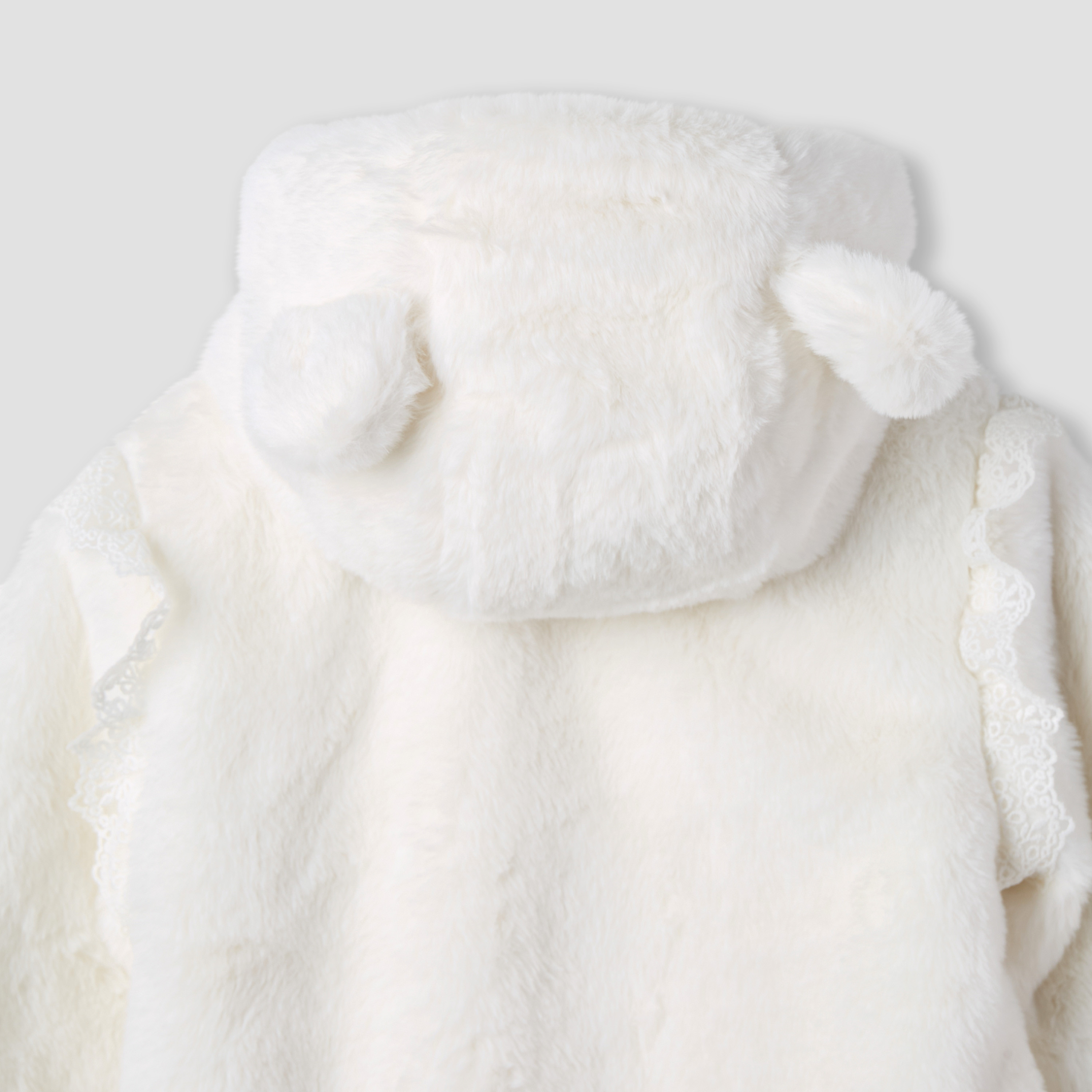 Giggles Lace Trim Plush Hooded Coverall with Long Sleeves-baby-girls-clothing-winterwear-bodysuits-image-7