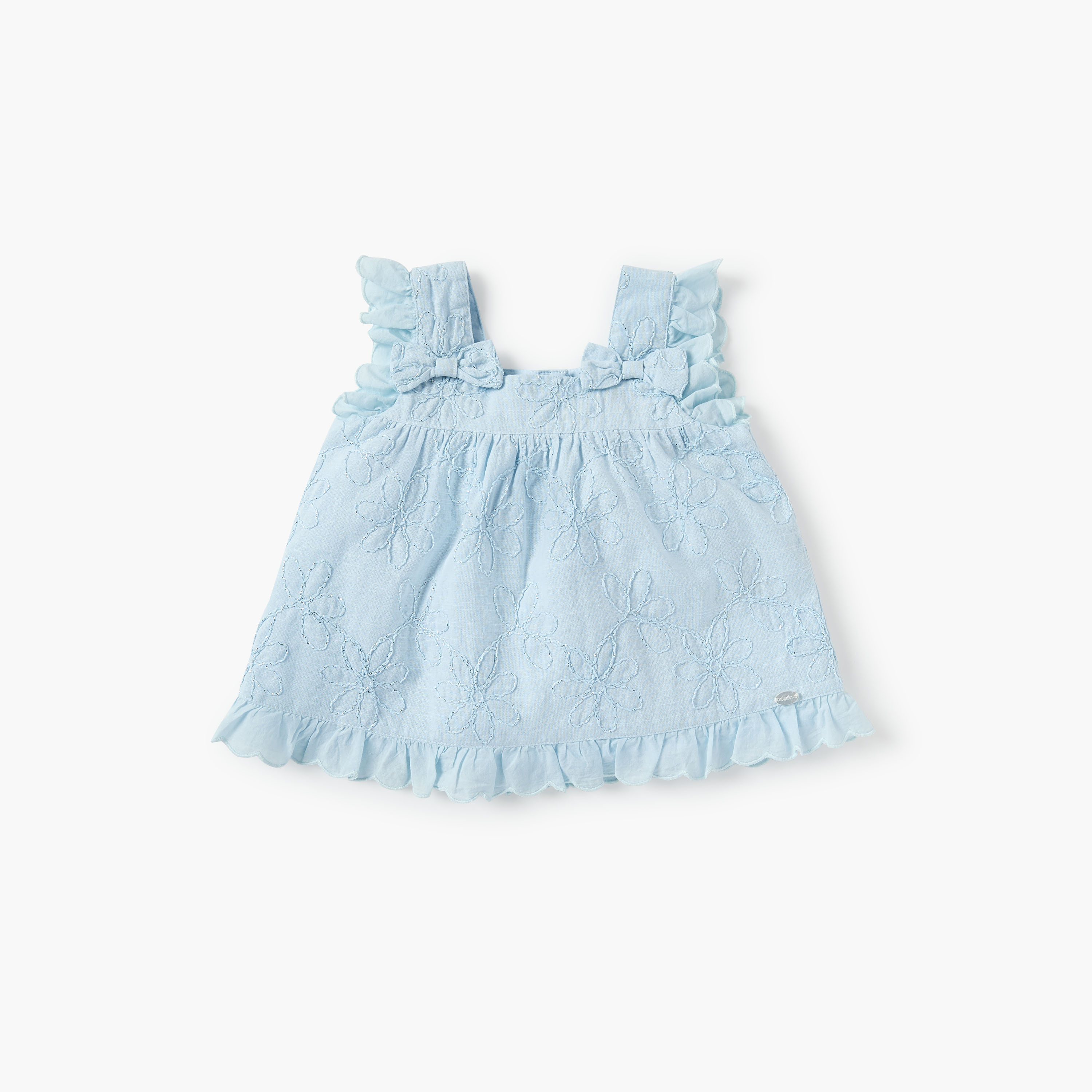 Giggles Floral Embroidered Top and Shorts Set-baby-girls-clothing-setsandcoords-image-2
