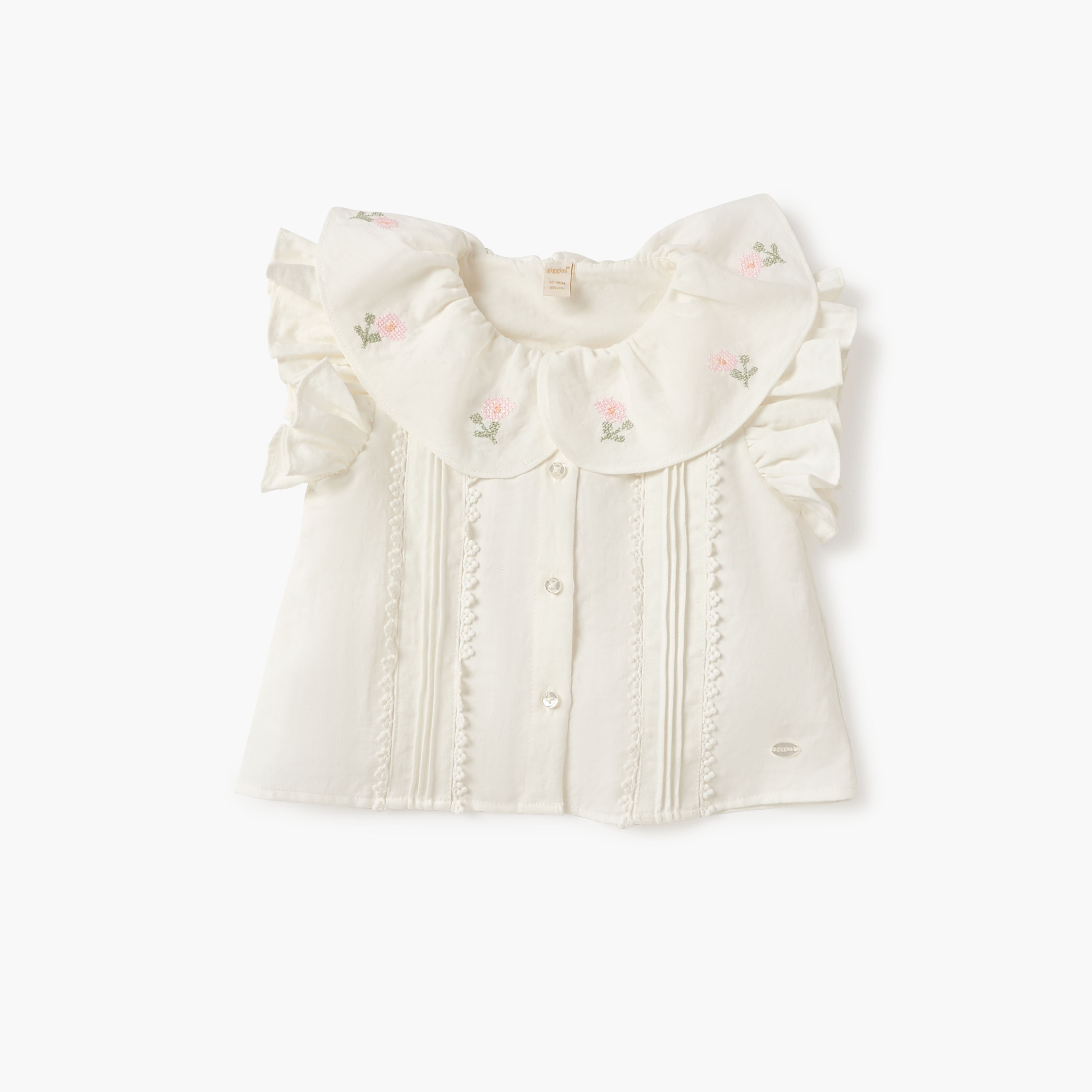 طقم شورت وبلوزة بتطريز أزهار من جيجلز-baby-girls-clothing-setsandcoords-image-2