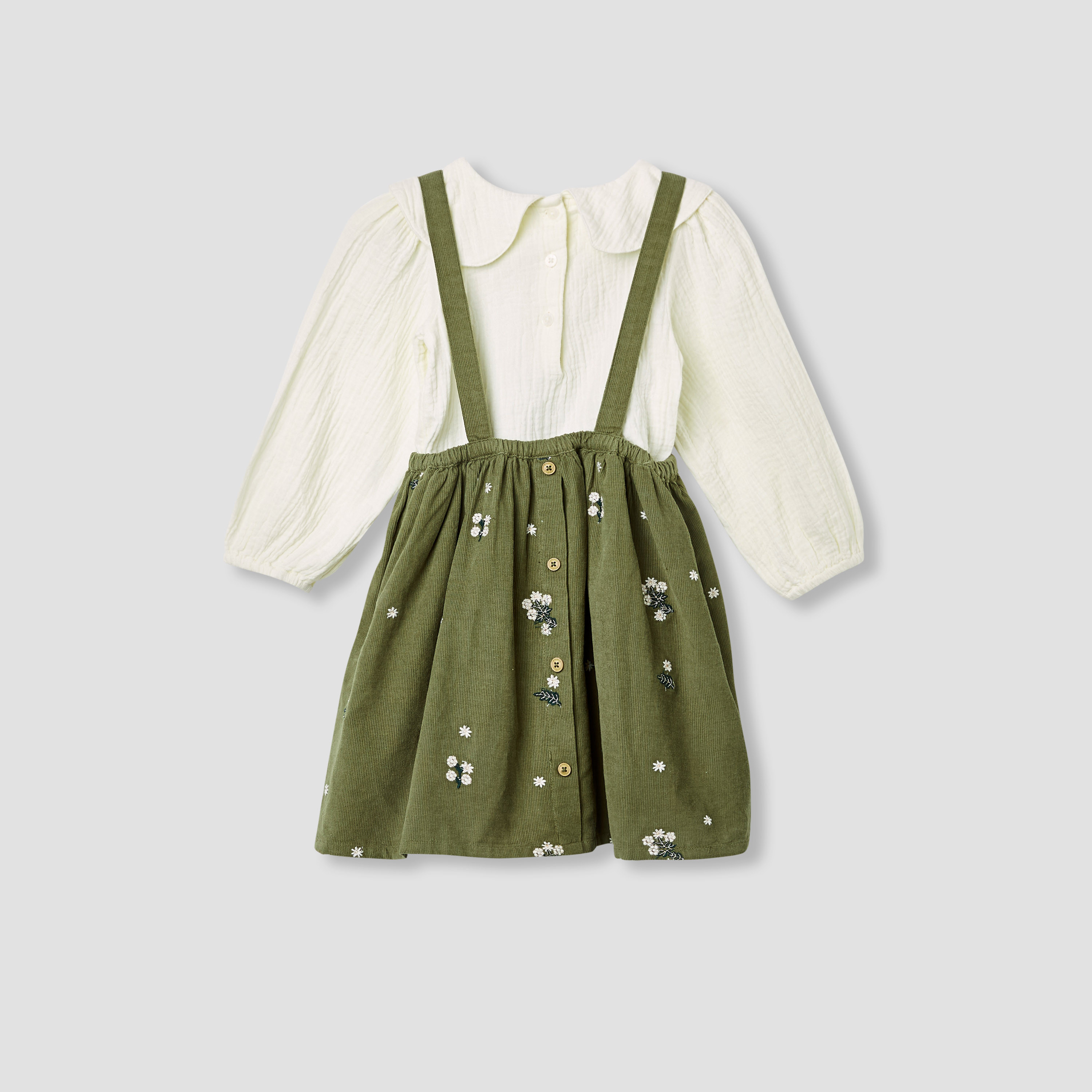 Giggles Floral Embroidered Pinafore and Top Set-baby-girls-clothing-setsandcoords-image-1