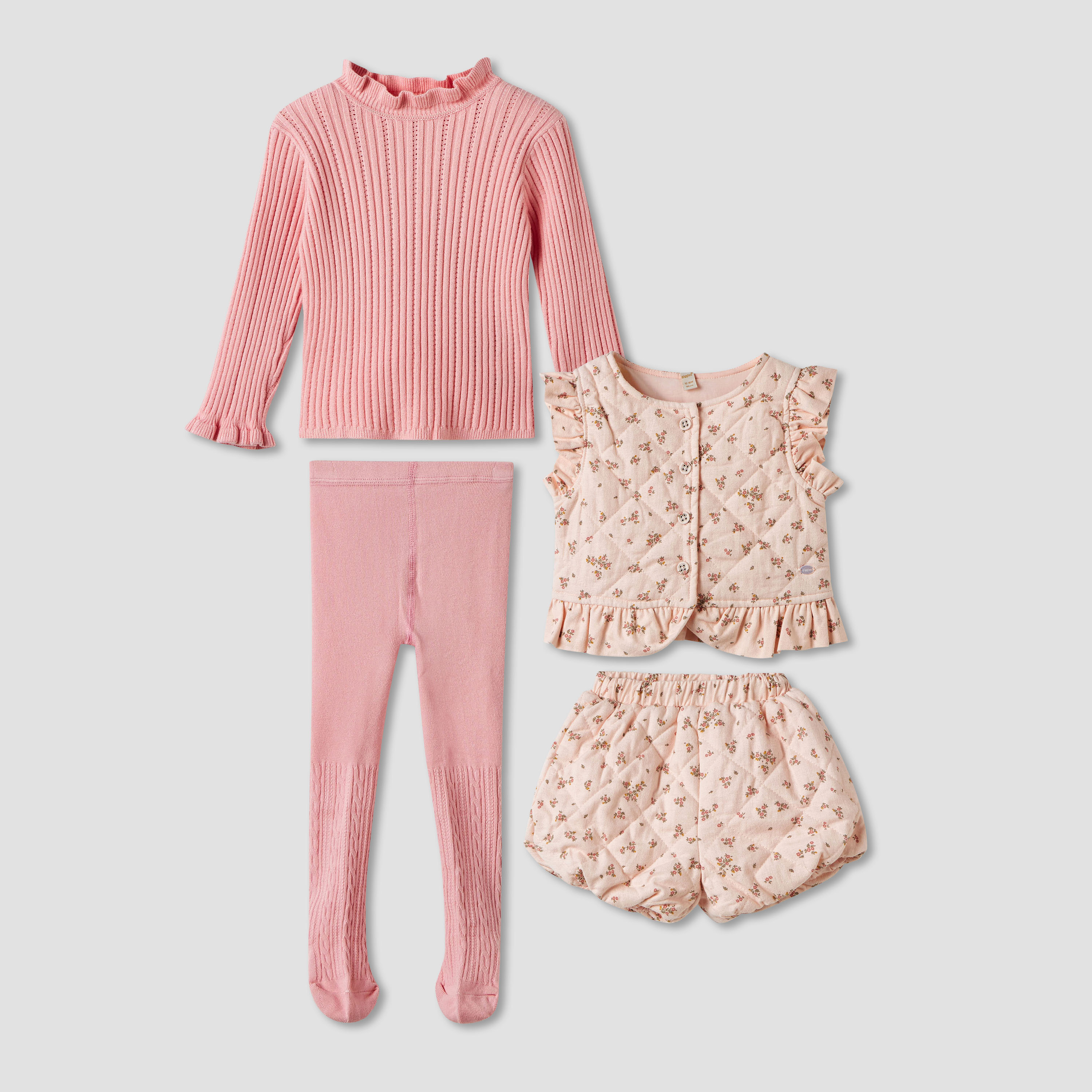 Giggles 4-Piece Floral Print Clothing Set-baby-girls-clothing-setsandcoords-image-1