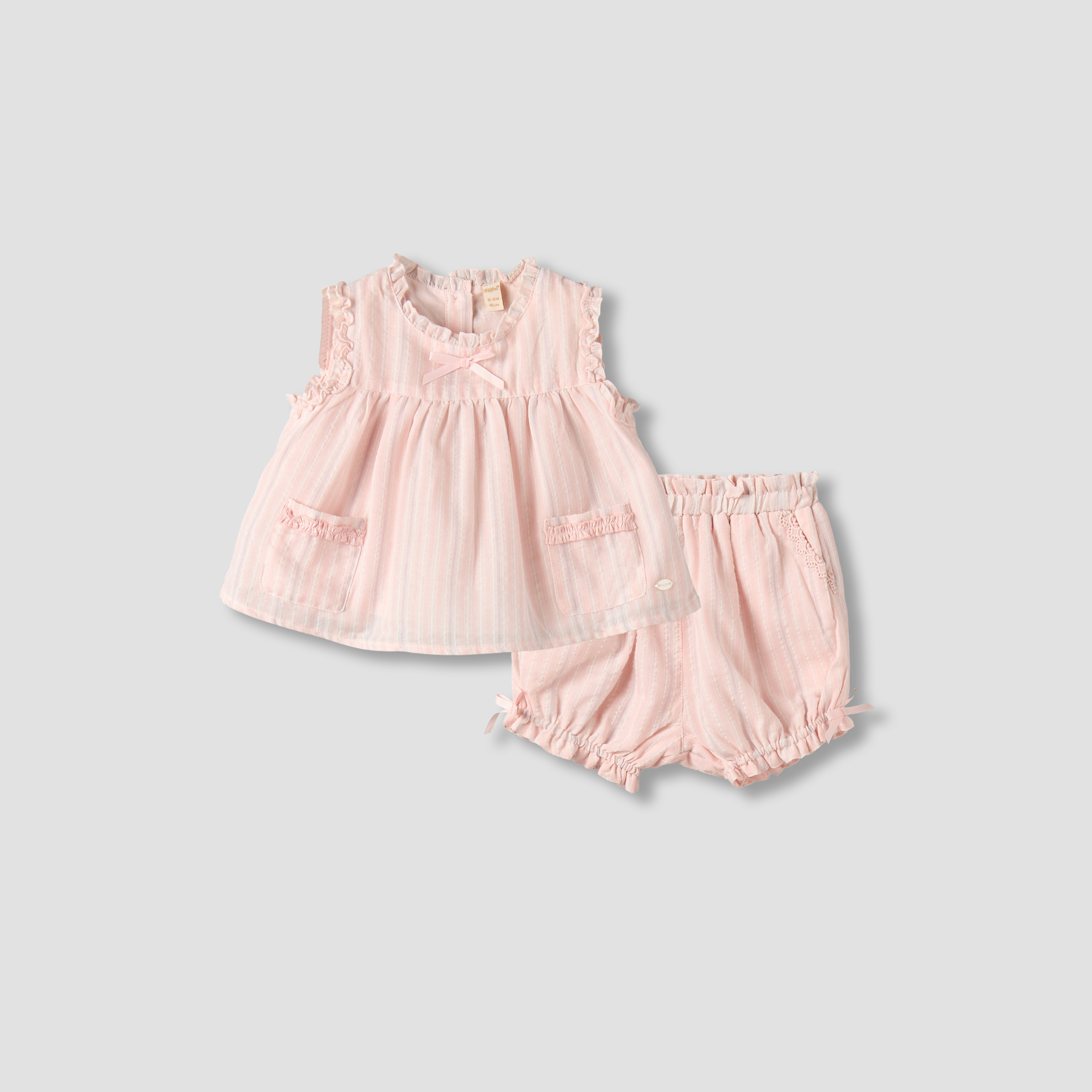 Giggles Round Neck Sleeveless Top and Shorts Set with Button Closure-baby-girls-clothing-setsandcoords-image-1