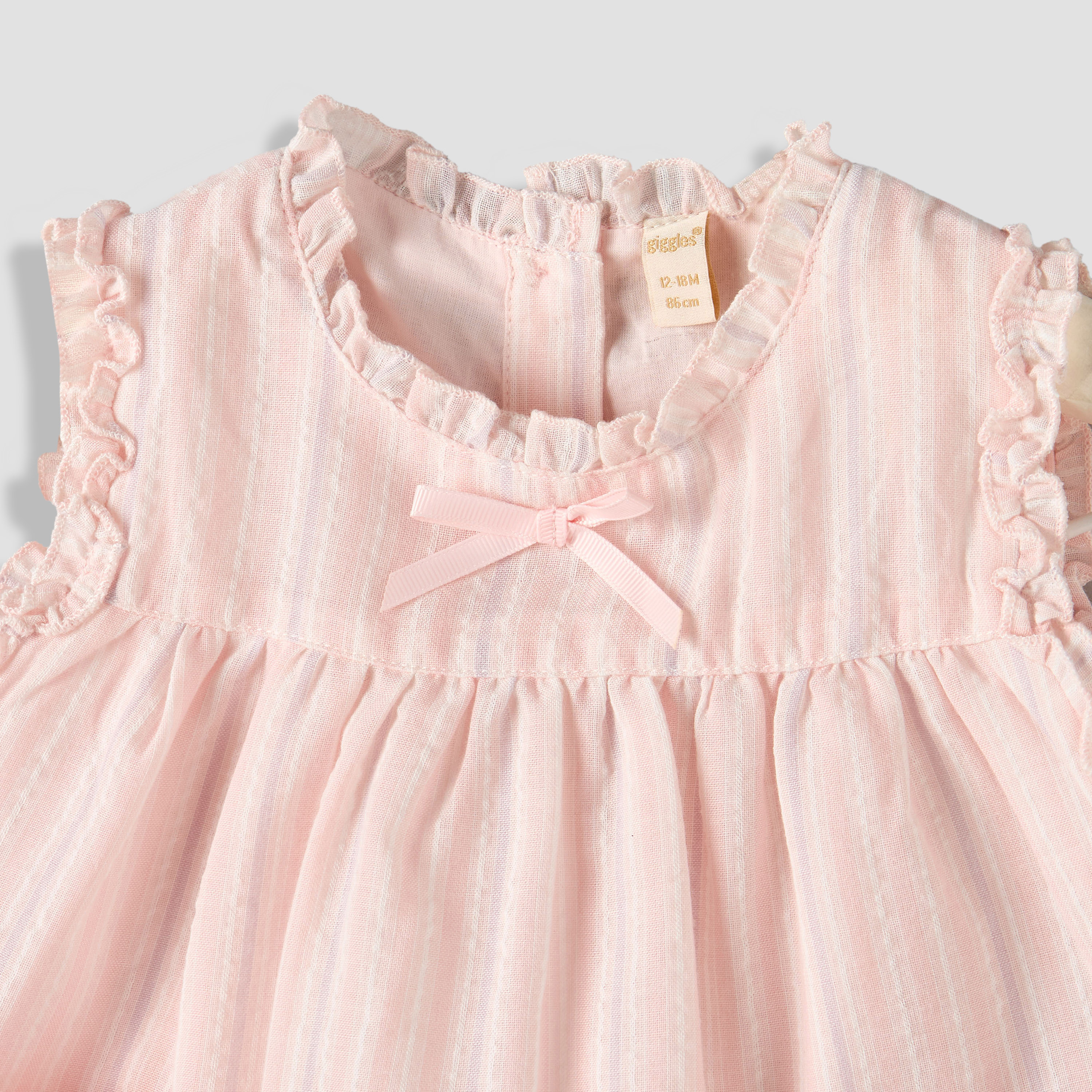 Giggles Round Neck Sleeveless Top and Shorts Set with Button Closure-baby-girls-clothing-setsandcoords-image-3