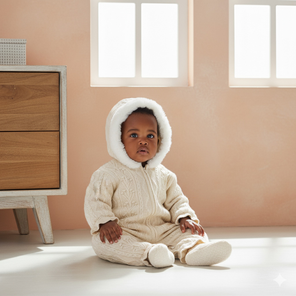 Giggles Textured Hooded Sleepsuit with Long Sleeves-baby-girls-clothing-rompers-image-6