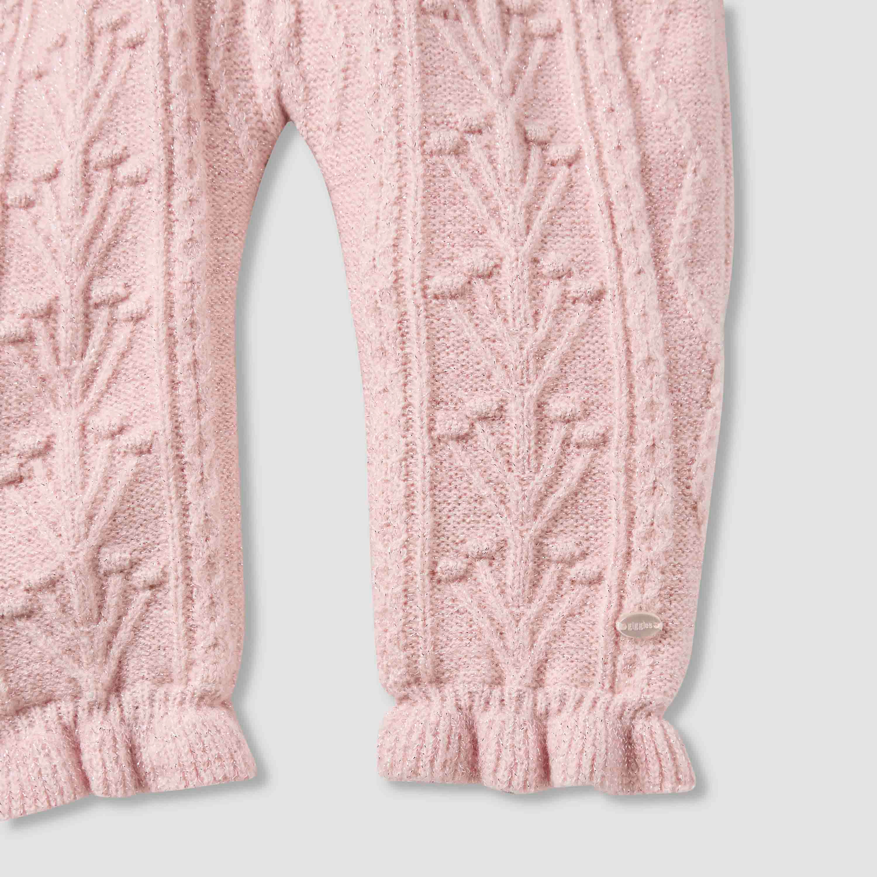 Giggles Textured Hooded Romper with Long Sleeves-baby-girls-clothing-winterwear-rompers-image-4