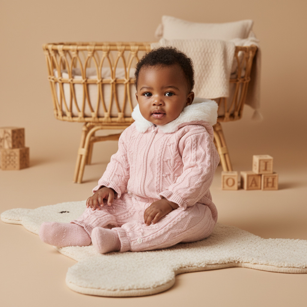 أفرول بقبعة بارزة الملمس وأكمام طويلة من جيجلز-baby-girls-clothing-winterwear-rompers-image-6
