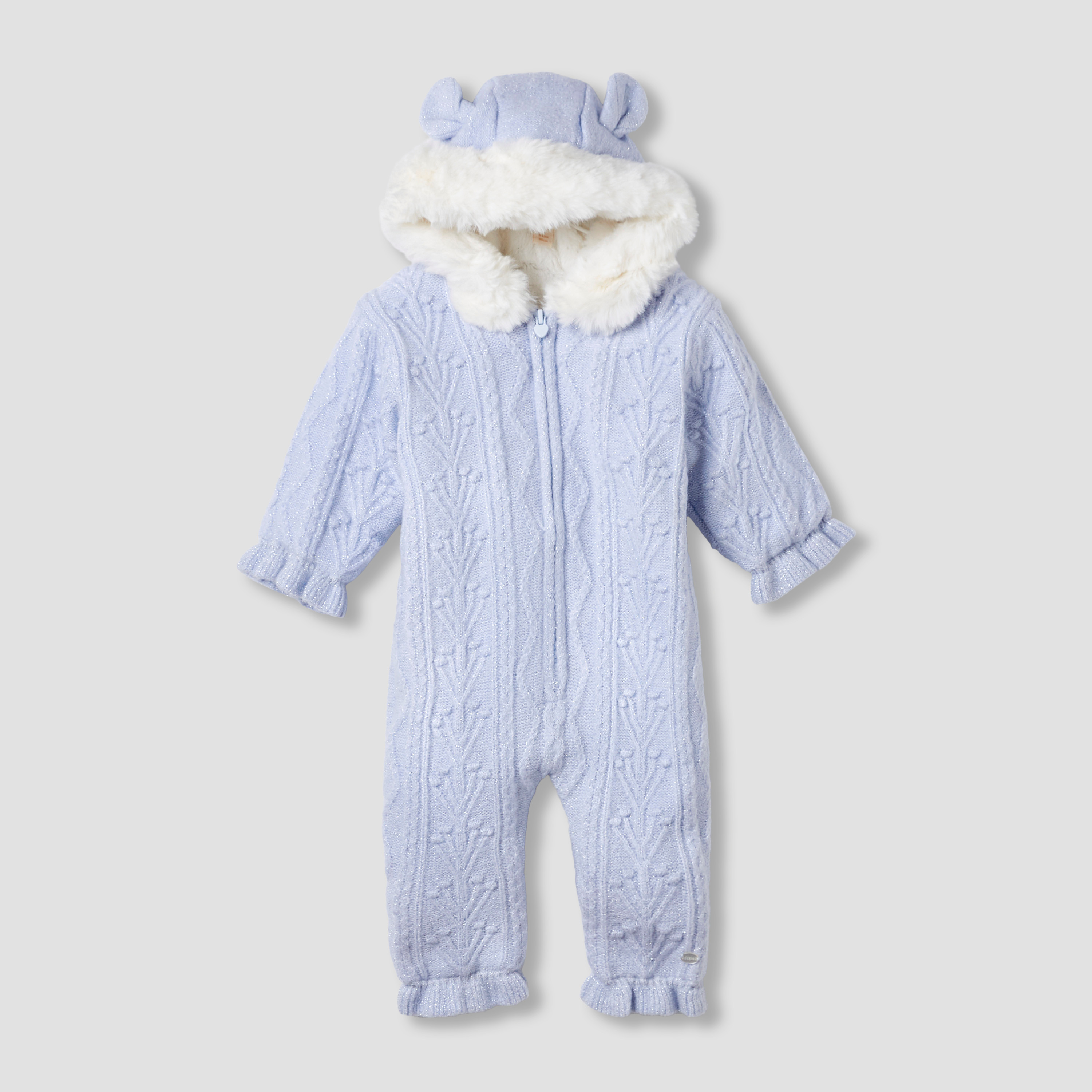 بدلة نوم بقبعة بارزة الملمس وأكمام طويلة من جيجلز-baby-girls-clothing-rompers-image-5