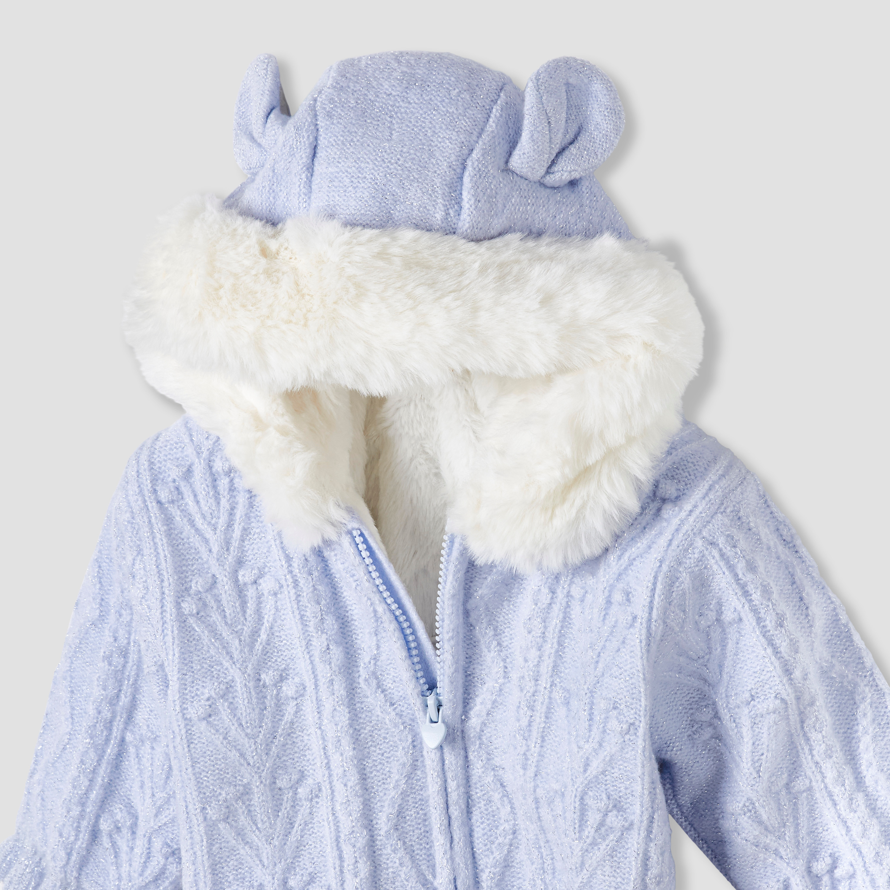 بدلة نوم بقبعة بارزة الملمس وأكمام طويلة من جيجلز-baby-girls-clothing-rompers-image-3