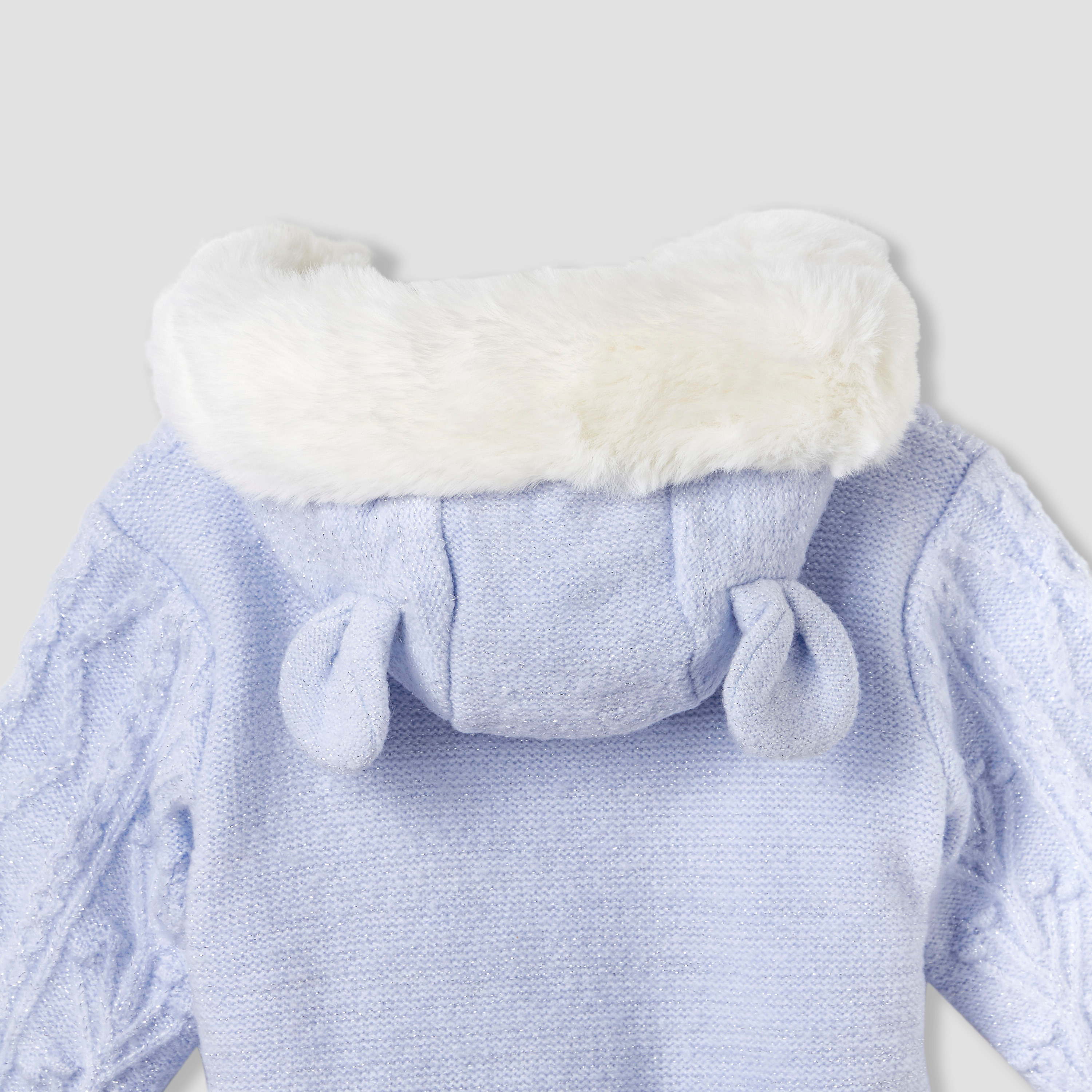 بدلة نوم بقبعة بارزة الملمس وأكمام طويلة من جيجلز-baby-girls-clothing-rompers-image-1