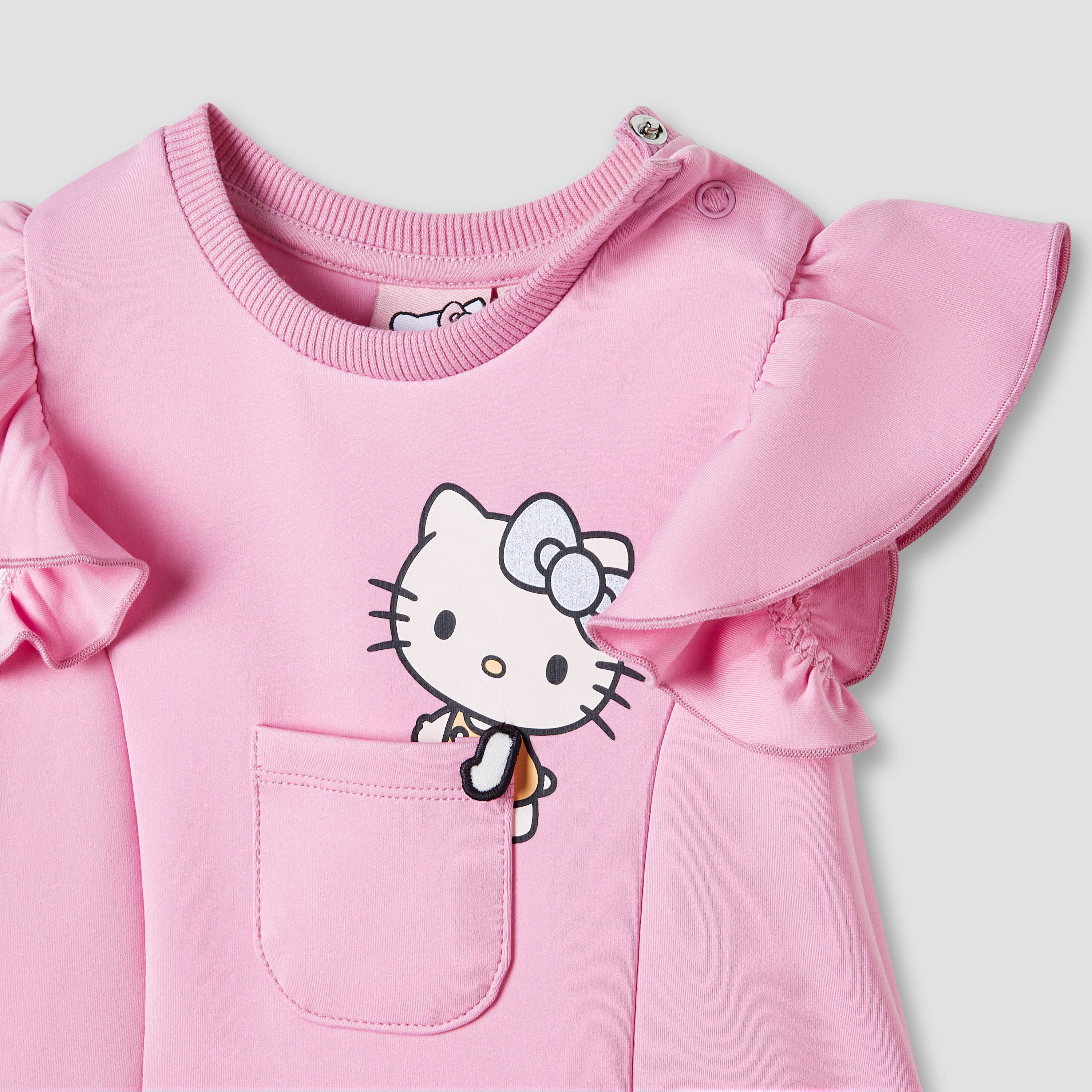 Sanrio Hello Kitty Print Drop Waist Sleeveless Dress-baby-girls-clothing-dressesandjumpsuits-image-3