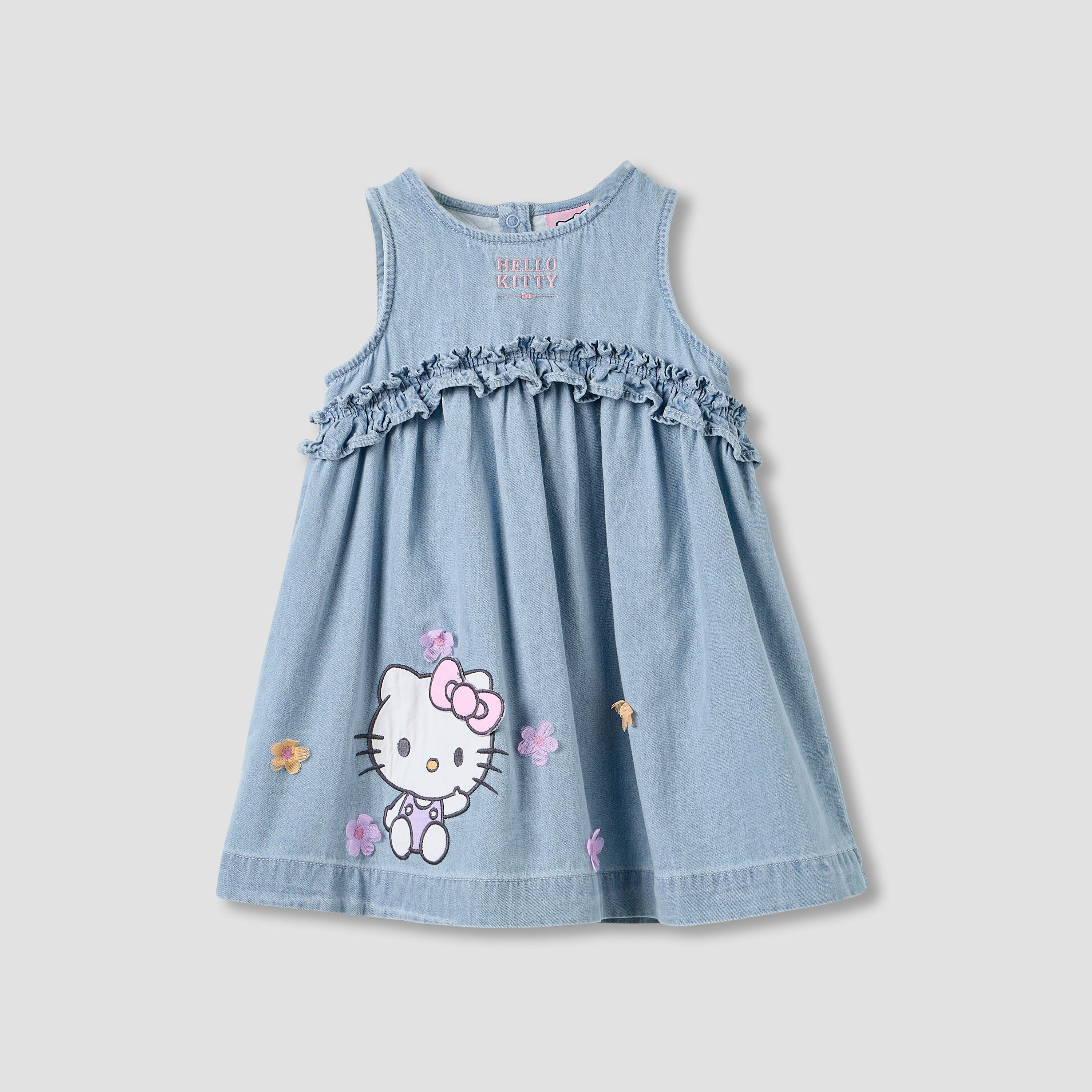 طقم فستان دينم بطبعات هالو كيتي مع شريطة شعر من سانريو-baby-girls-clothing-dressesandjumpsuits-image-2