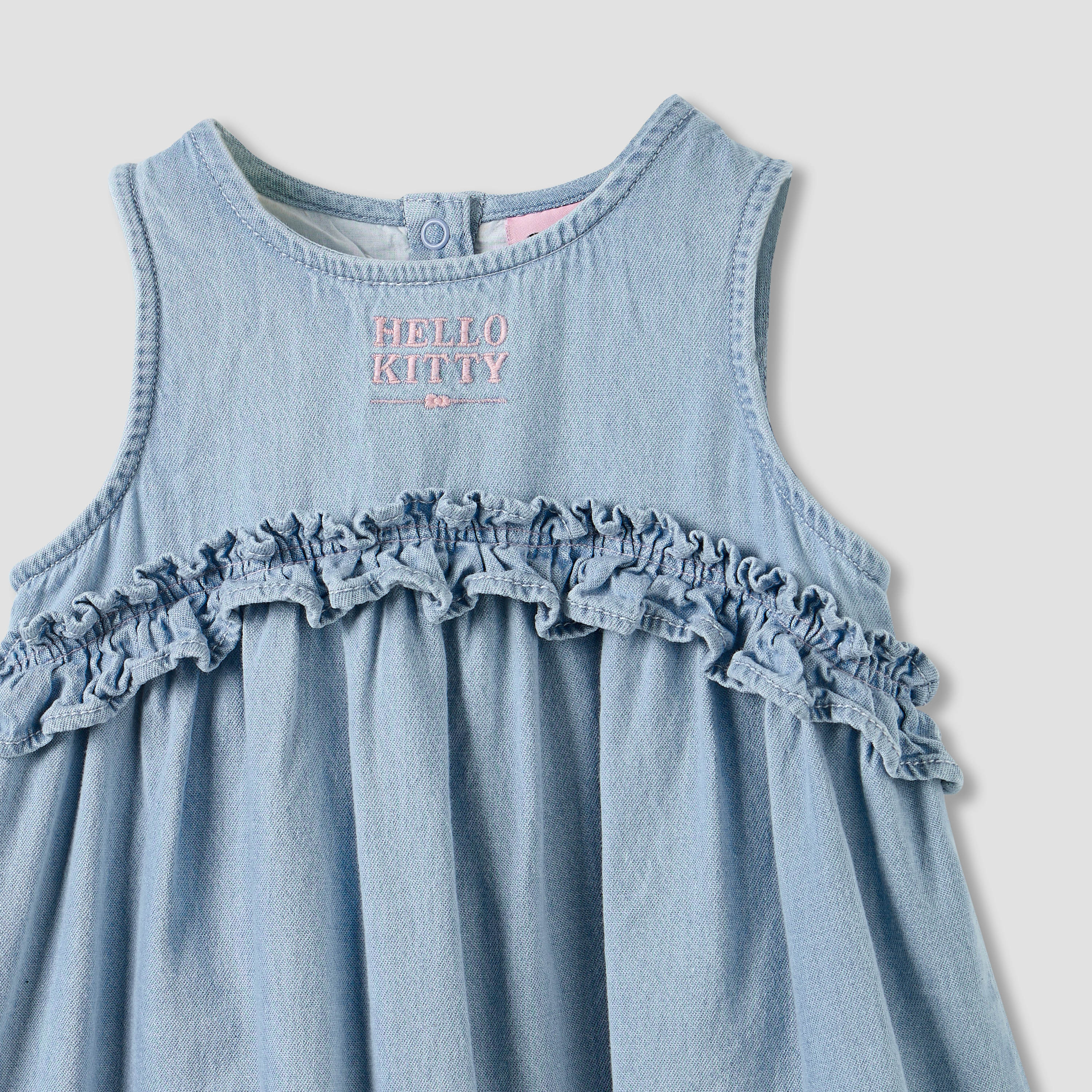 طقم فستان دينم بطبعات هالو كيتي مع شريطة شعر من سانريو-baby-girls-clothing-dressesandjumpsuits-image-4