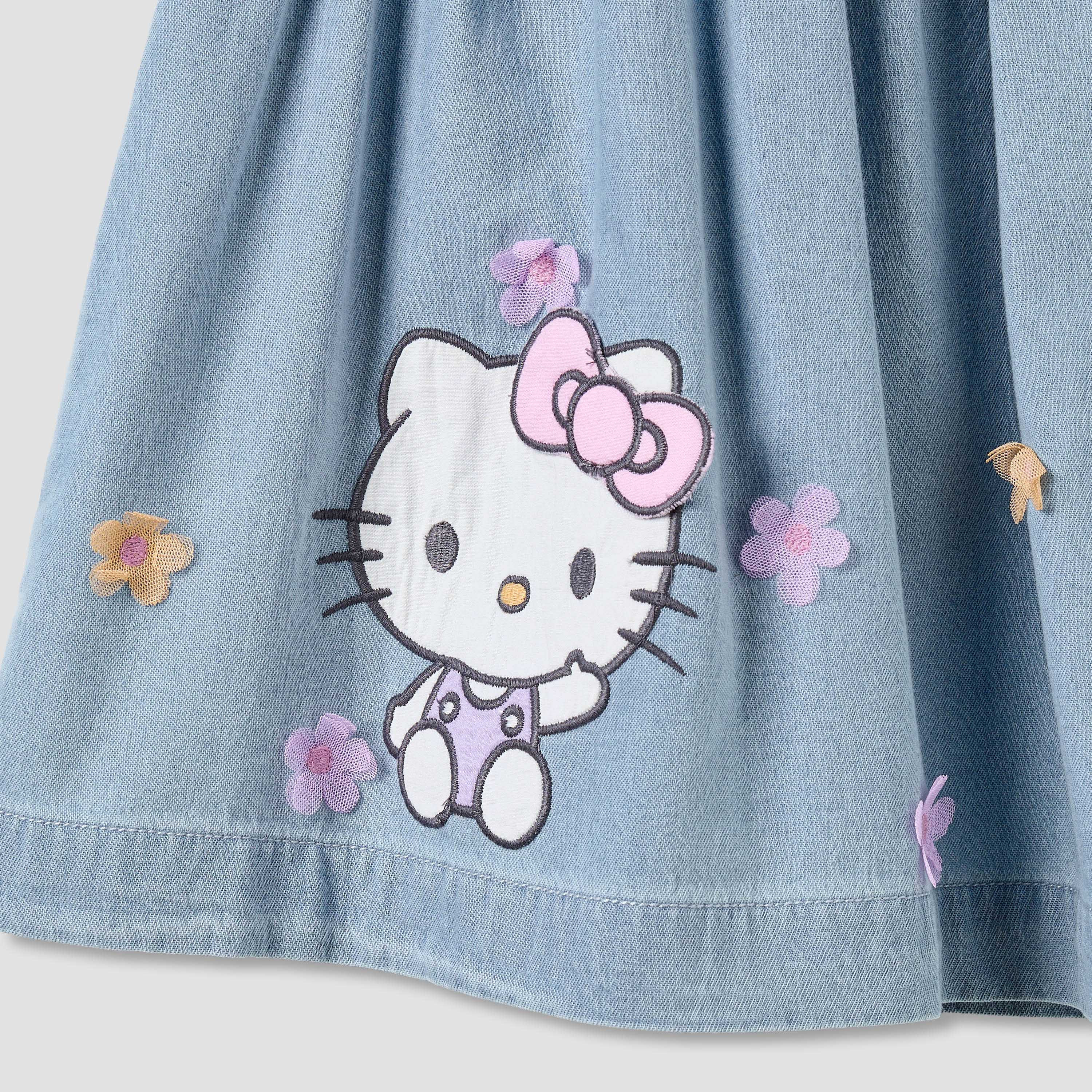 طقم فستان دينم بطبعات هالو كيتي مع شريطة شعر من سانريو-baby-girls-clothing-dressesandjumpsuits-image-5