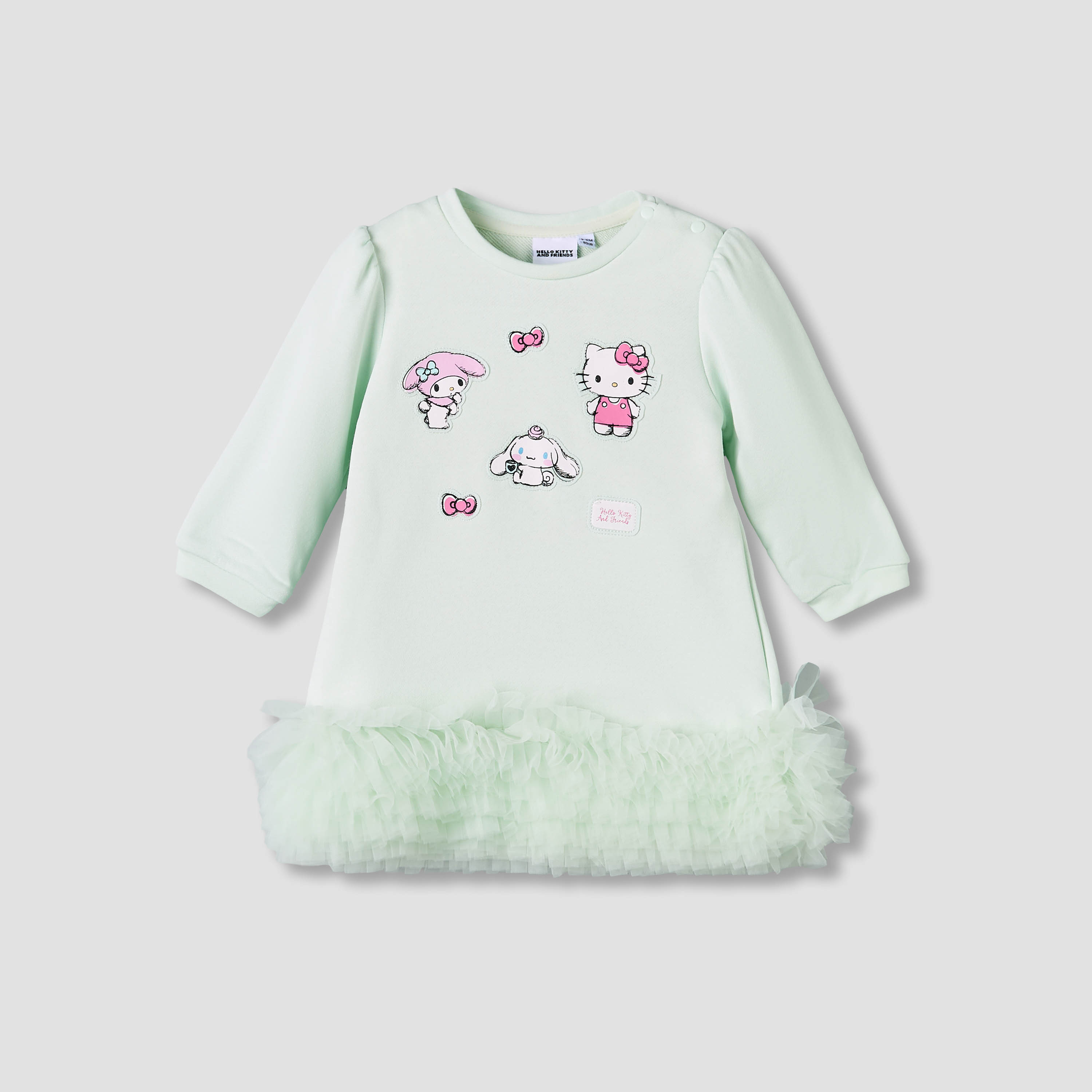 Sanrio Round Neck Long Sleeves Dress with Tights-baby-girls-clothing-setsandcoords-image-3