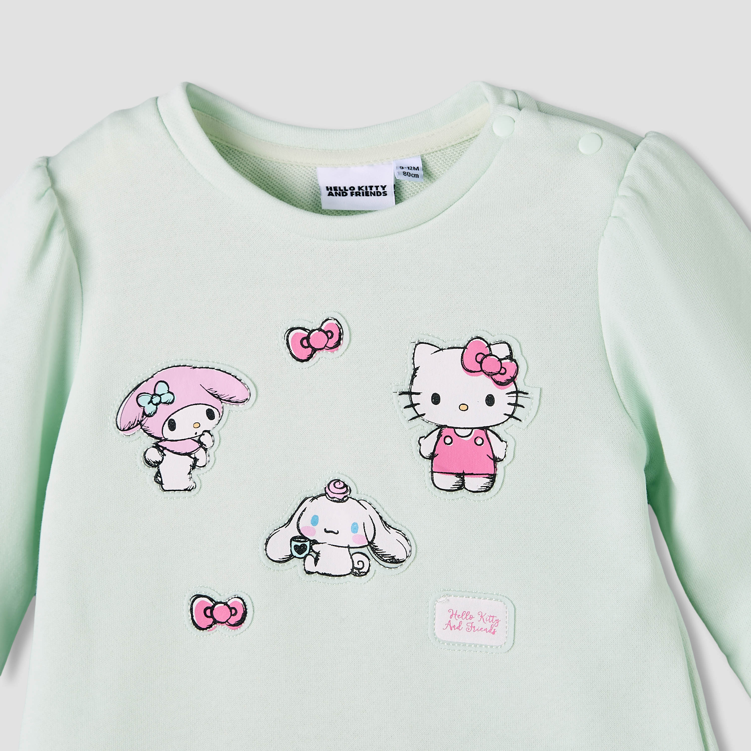 Sanrio Round Neck Long Sleeves Dress with Tights-baby-girls-clothing-setsandcoords-image-6
