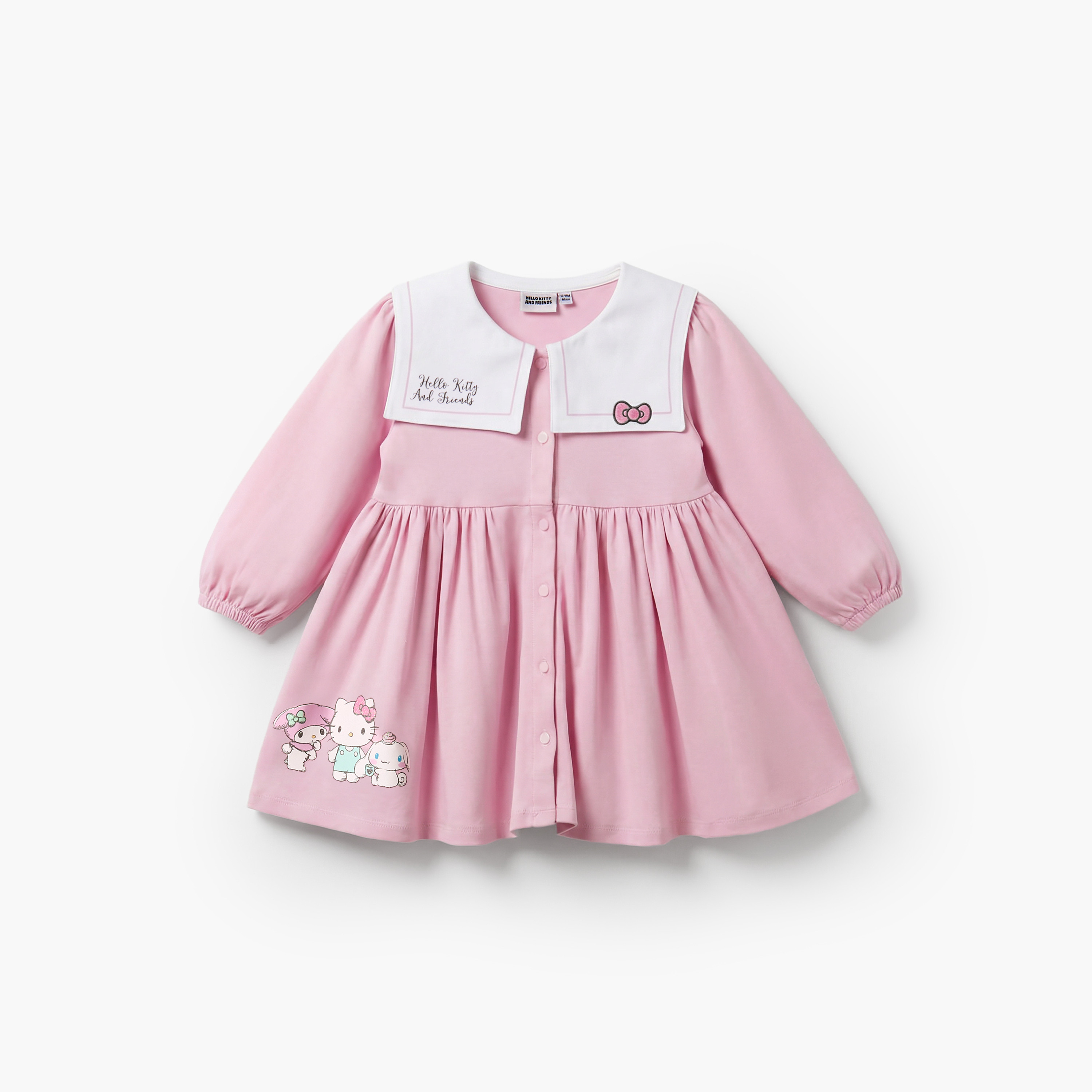 طقم سروال تحتاني وفستان إيه لاين بياقة بحار وأكمام طويلة وطبعات من سانريو-baby-girls-clothing-winterwear-dresses-image-2