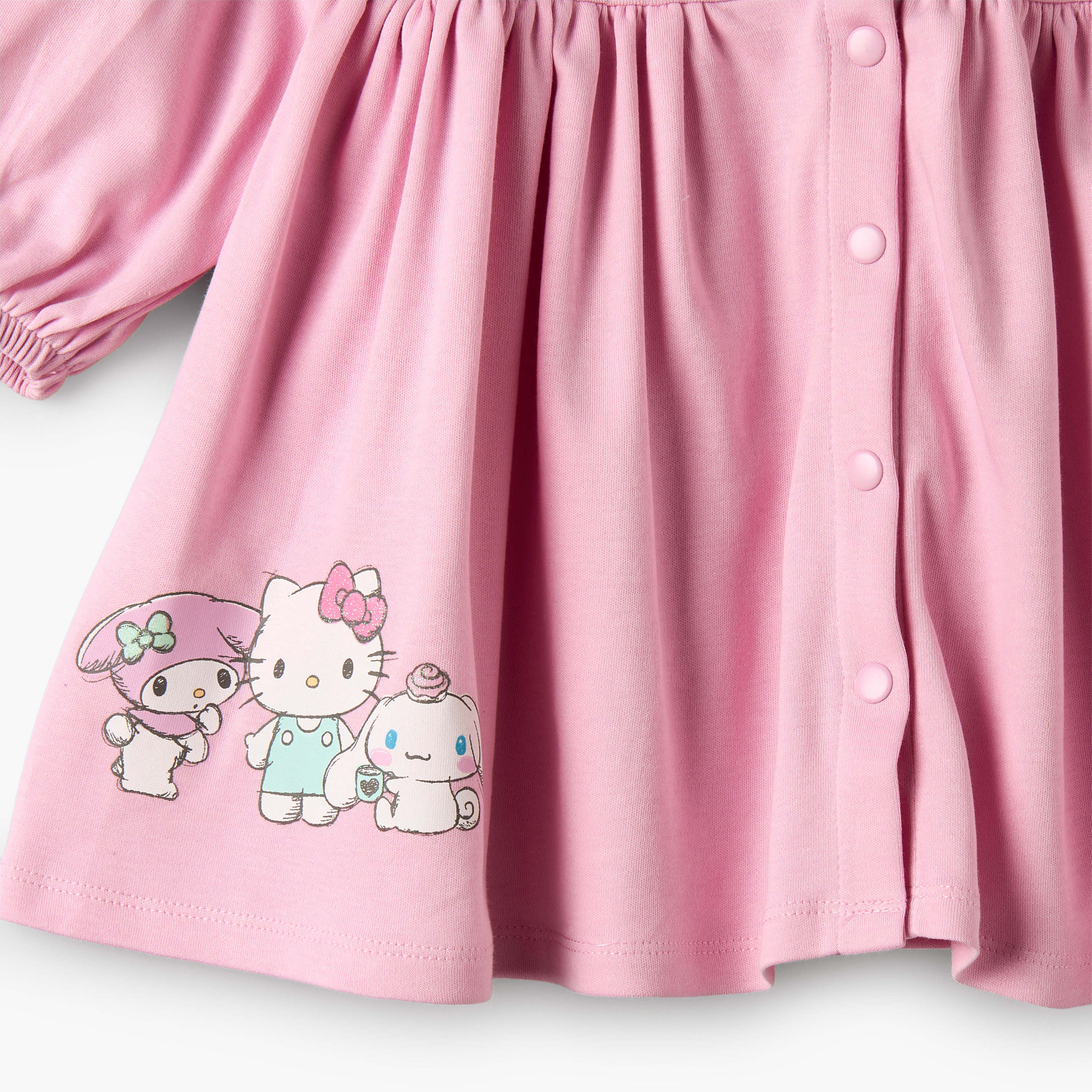 طقم سروال تحتاني وفستان إيه لاين بياقة بحار وأكمام طويلة وطبعات من سانريو-baby-girls-clothing-winterwear-dresses-image-6