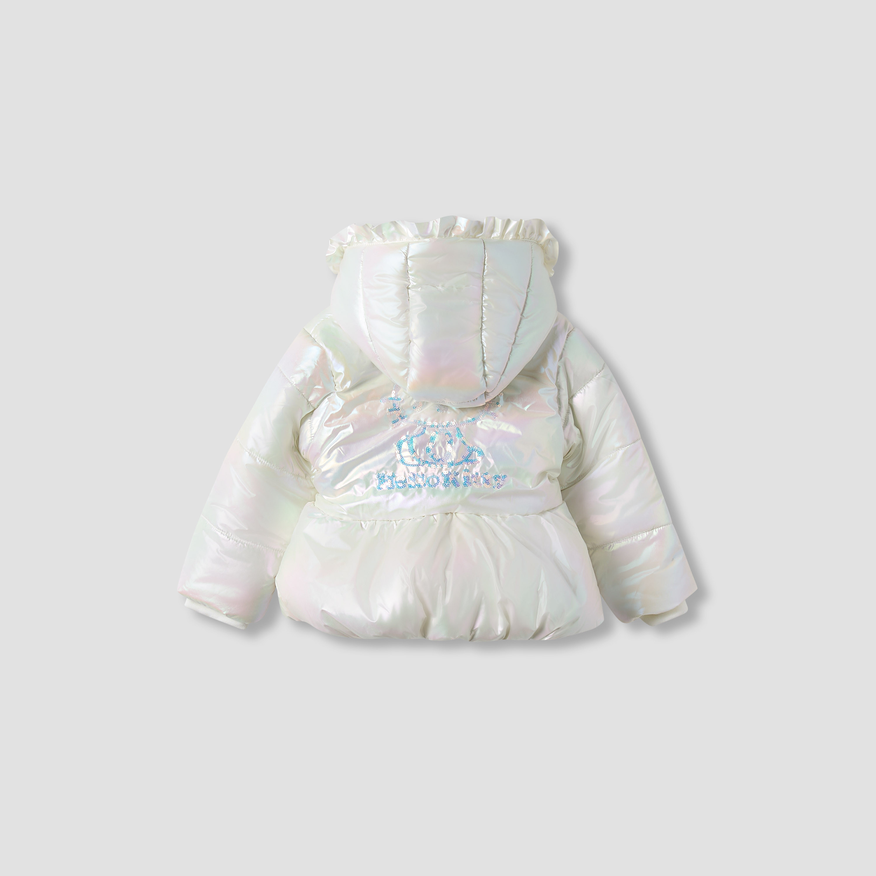 Sanrio Hello Kitty Applique Hooded Heavy Jacket with Long Sleeves-baby-girls-clothing-winterwear-jacketsandcoats-image-2