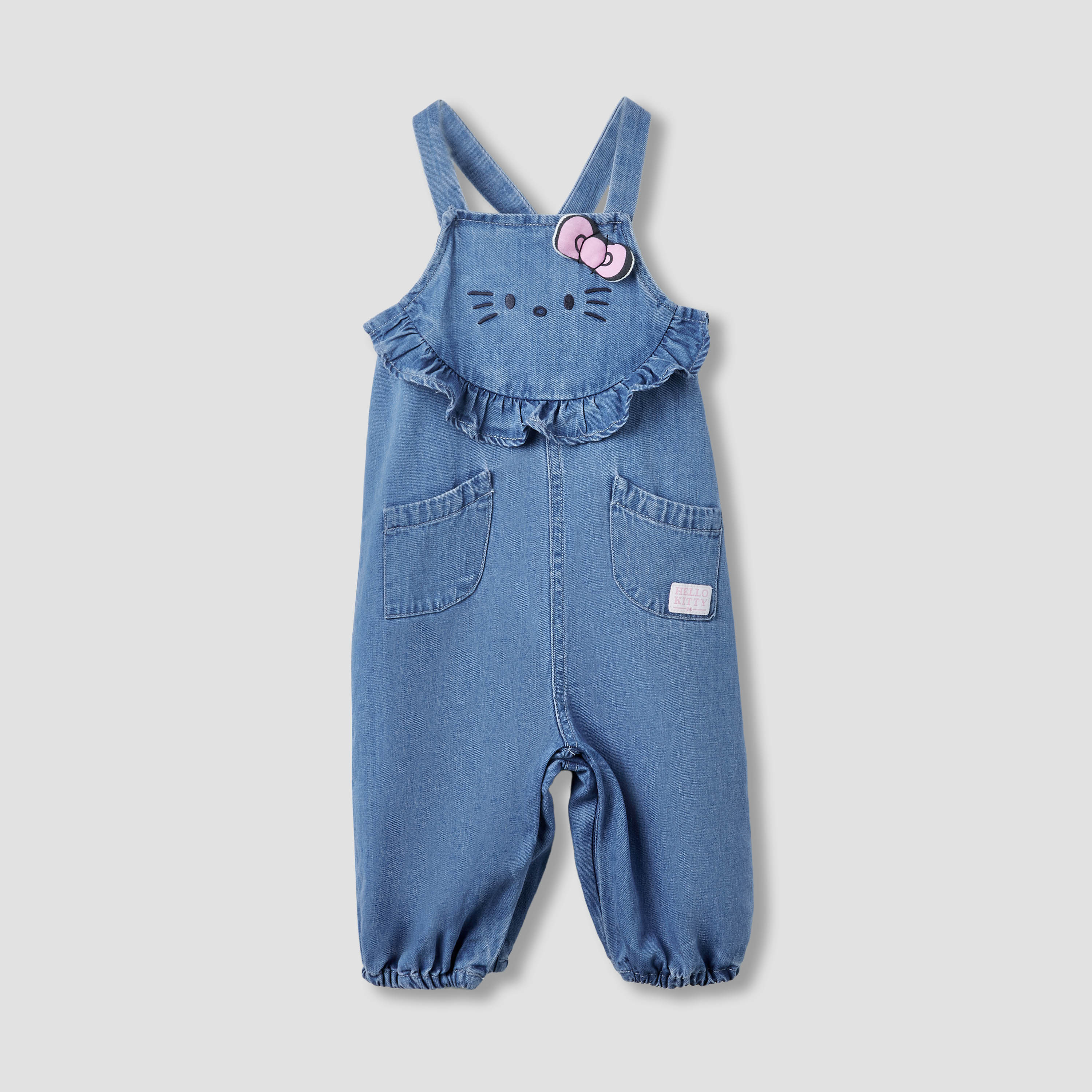 Sanrio Hello Kitty Print T-shirt and Denim Dungaree Set-baby-girls-clothing-setsandcoords-image-2