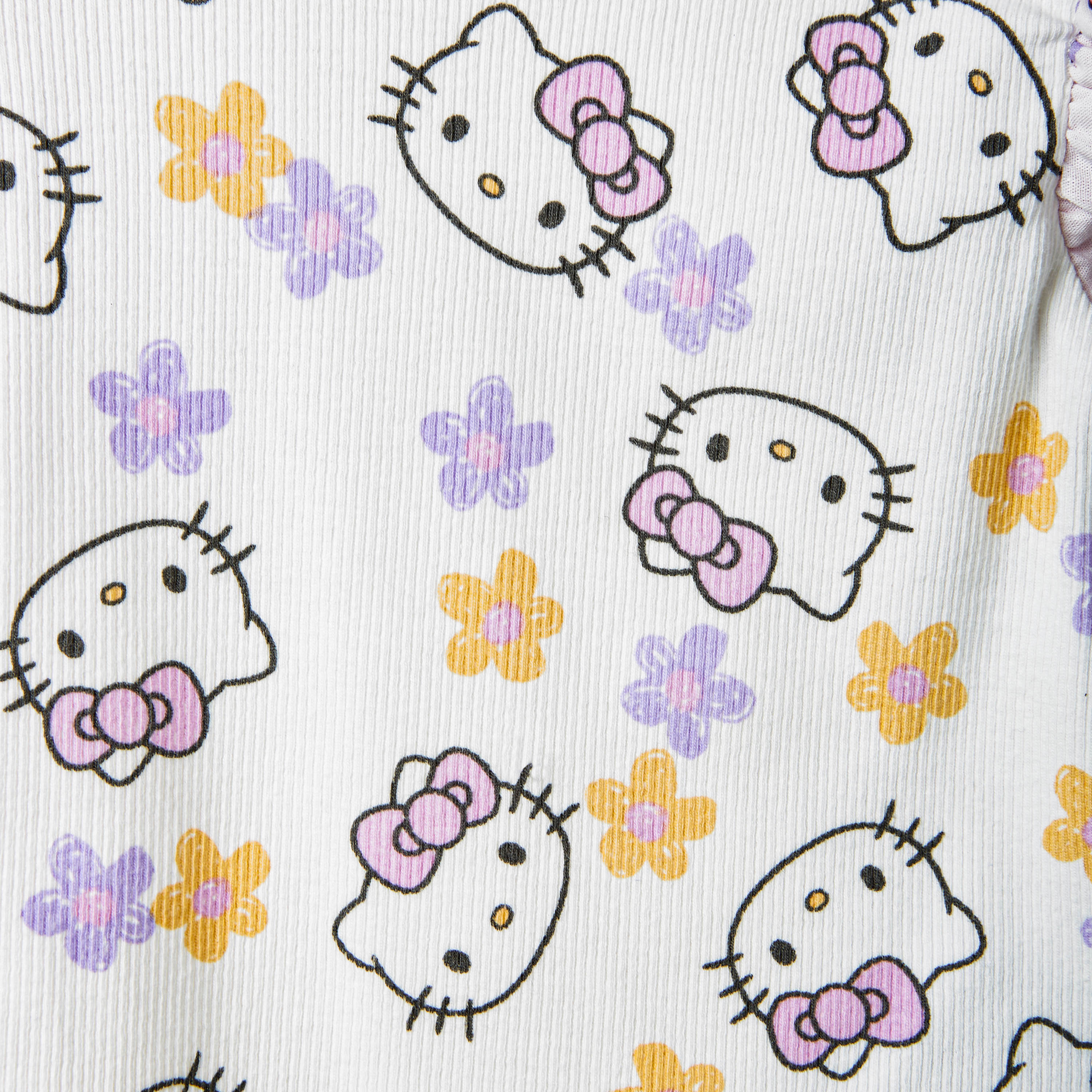 Sanrio Hello Kitty Print T-shirt and Denim Dungaree Set-baby-girls-clothing-setsandcoords-image-7