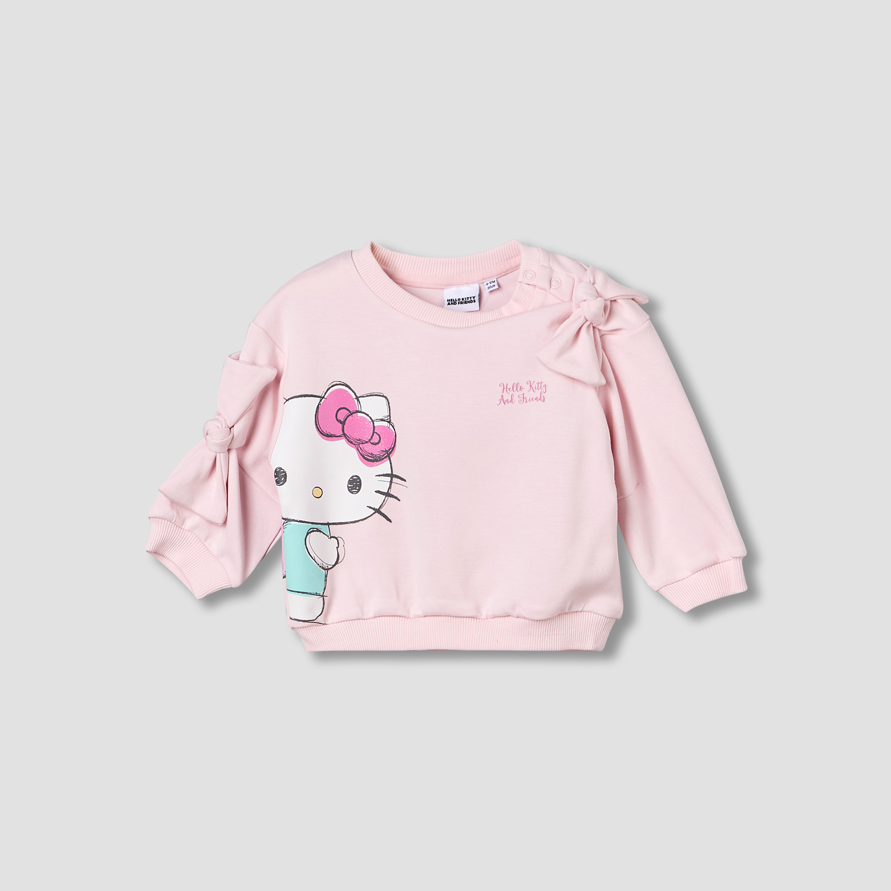 Sanrio Crew Neck Long Sleeves Sweatshirt and Joggers Set with Hello Kitty and Friends Print-baby-girls-clothing-setsandcoords-image-3