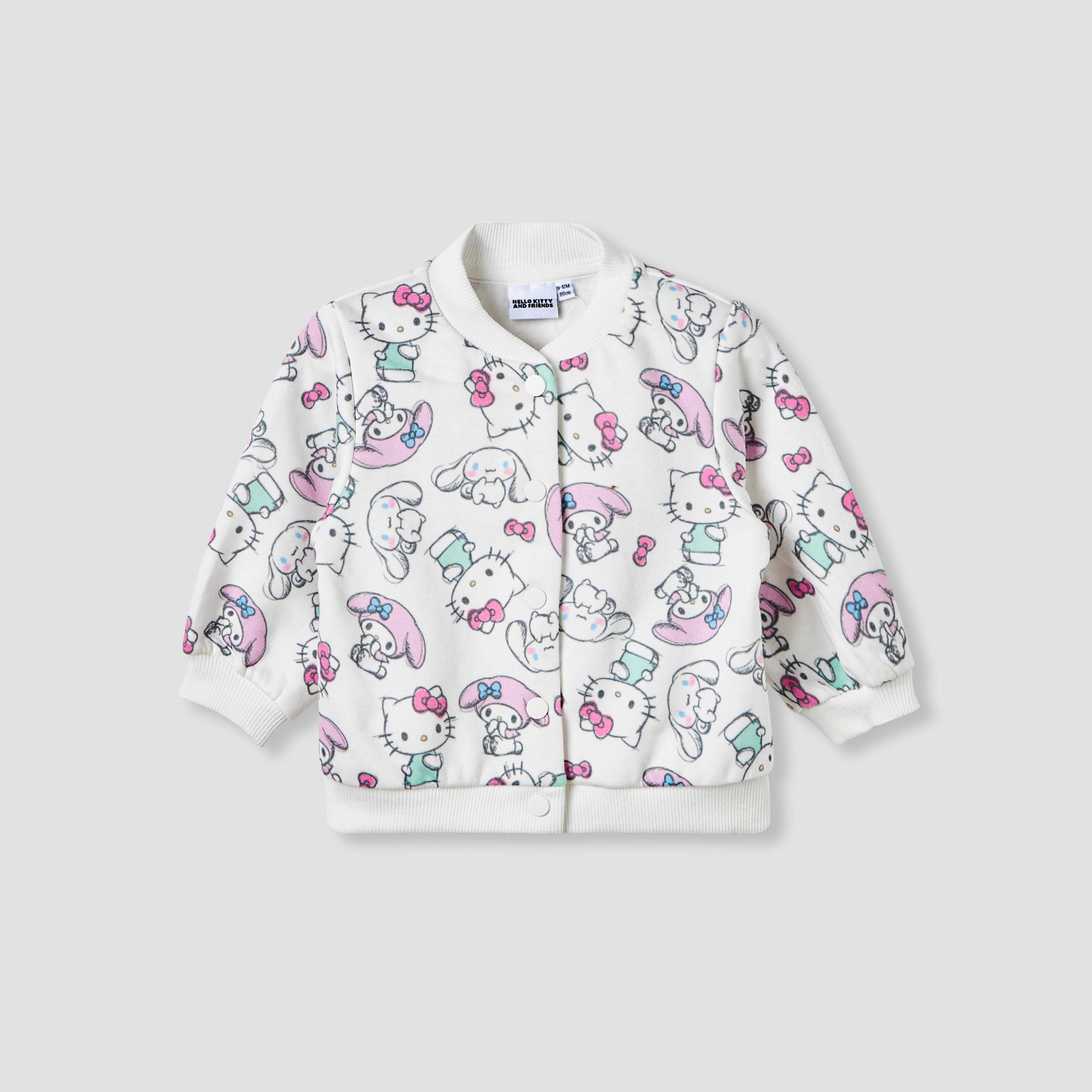 Set of 4 Sanrio Round Neck Long Sleeve Jacket and Skirt Set with Hello Kitty Print-baby-girls-clothing-setsandcoords-image-2