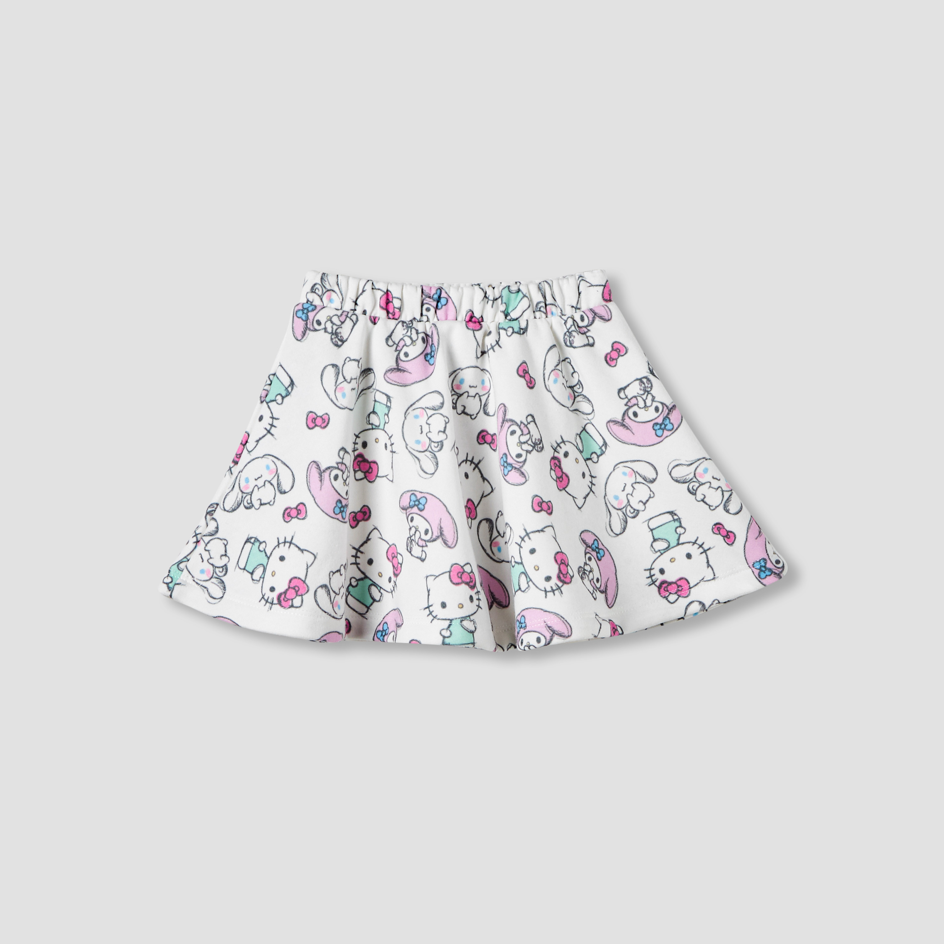 Set of 4 Sanrio Round Neck Long Sleeve Jacket and Skirt Set with Hello Kitty Print-baby-girls-clothing-setsandcoords-image-4